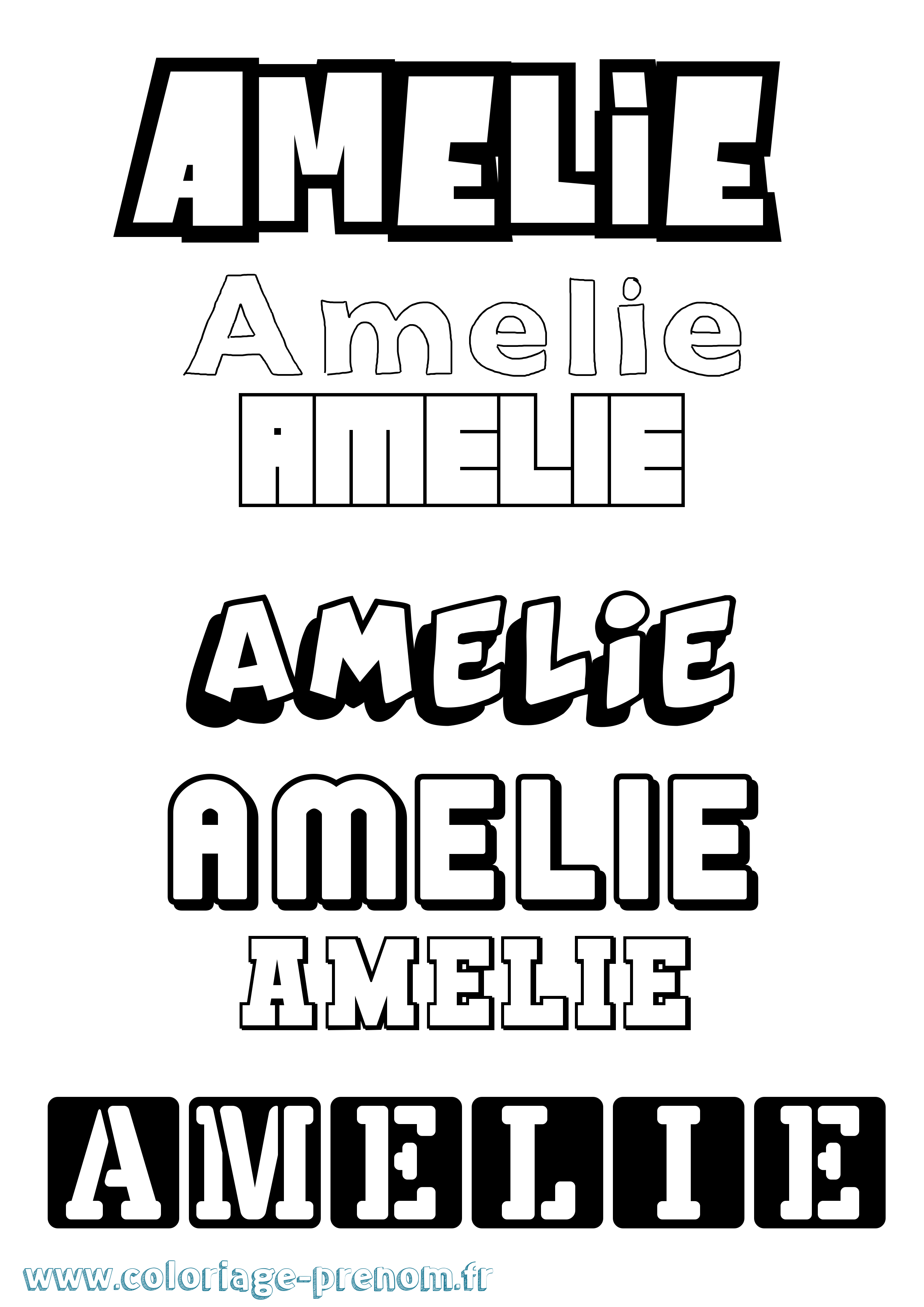 Coloriage Amelie Simple Coloriage prénom Amelie Simple