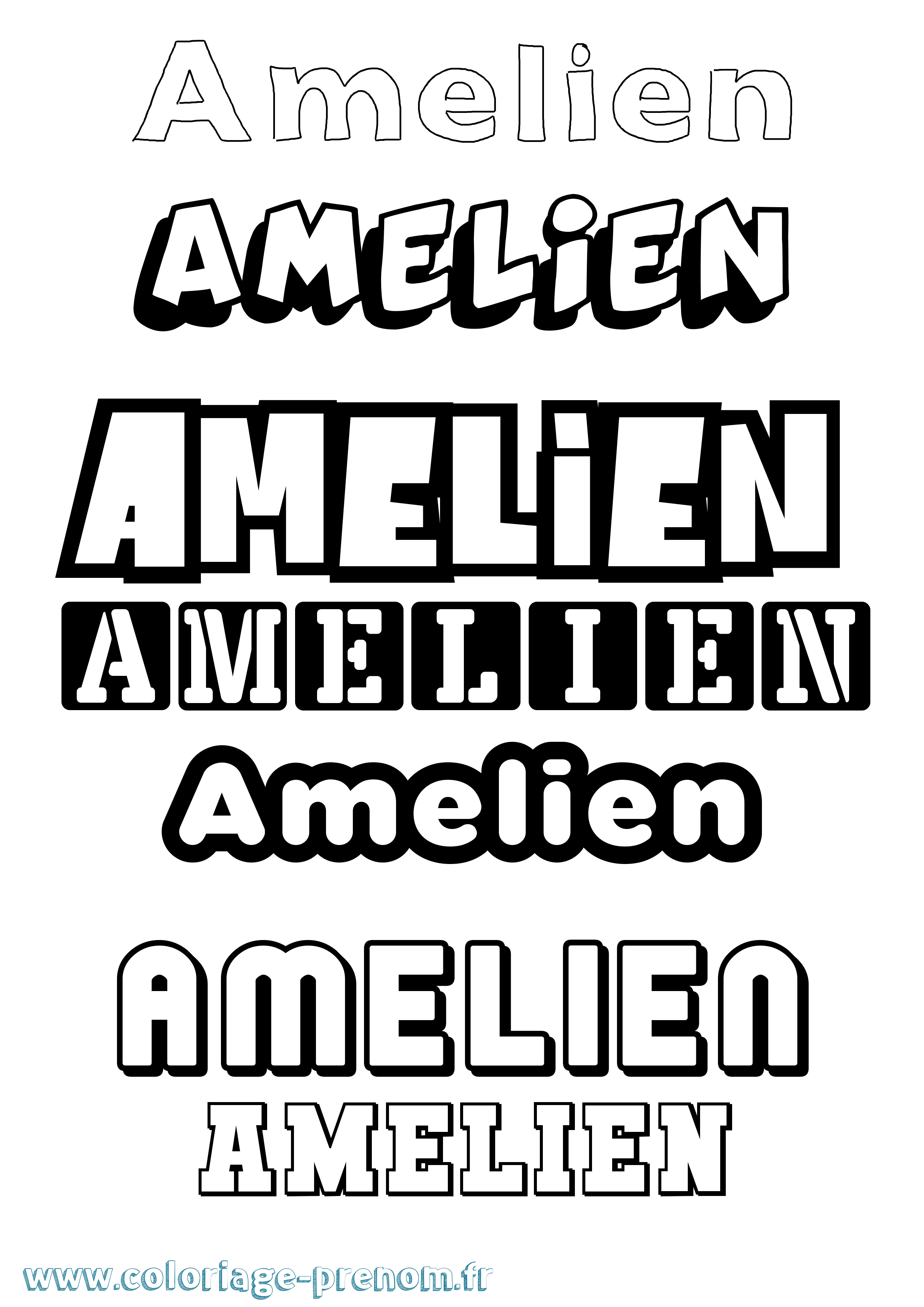 Coloriage prénom Amelien Simple