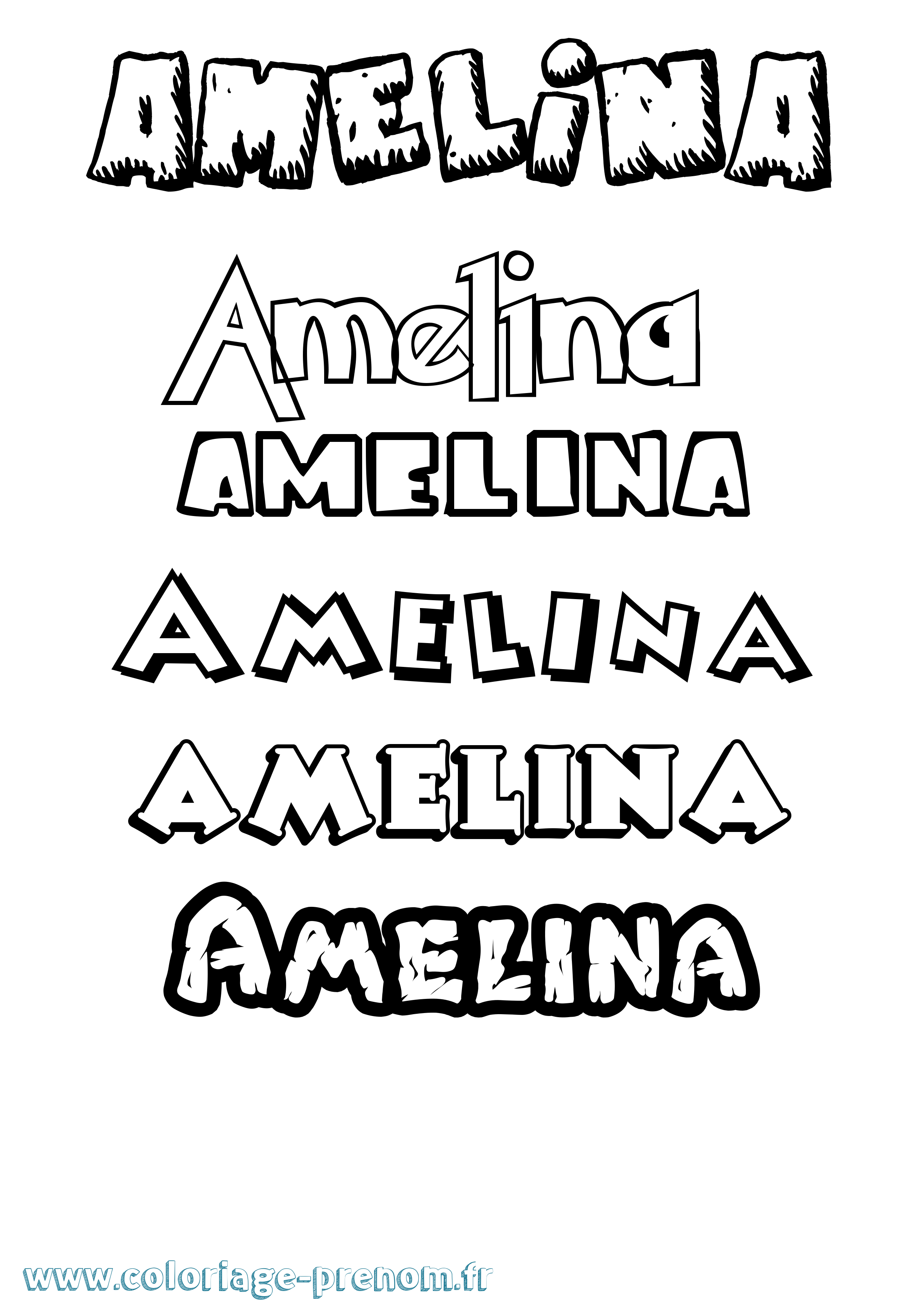Coloriage prénom Amelina Dessin Animé