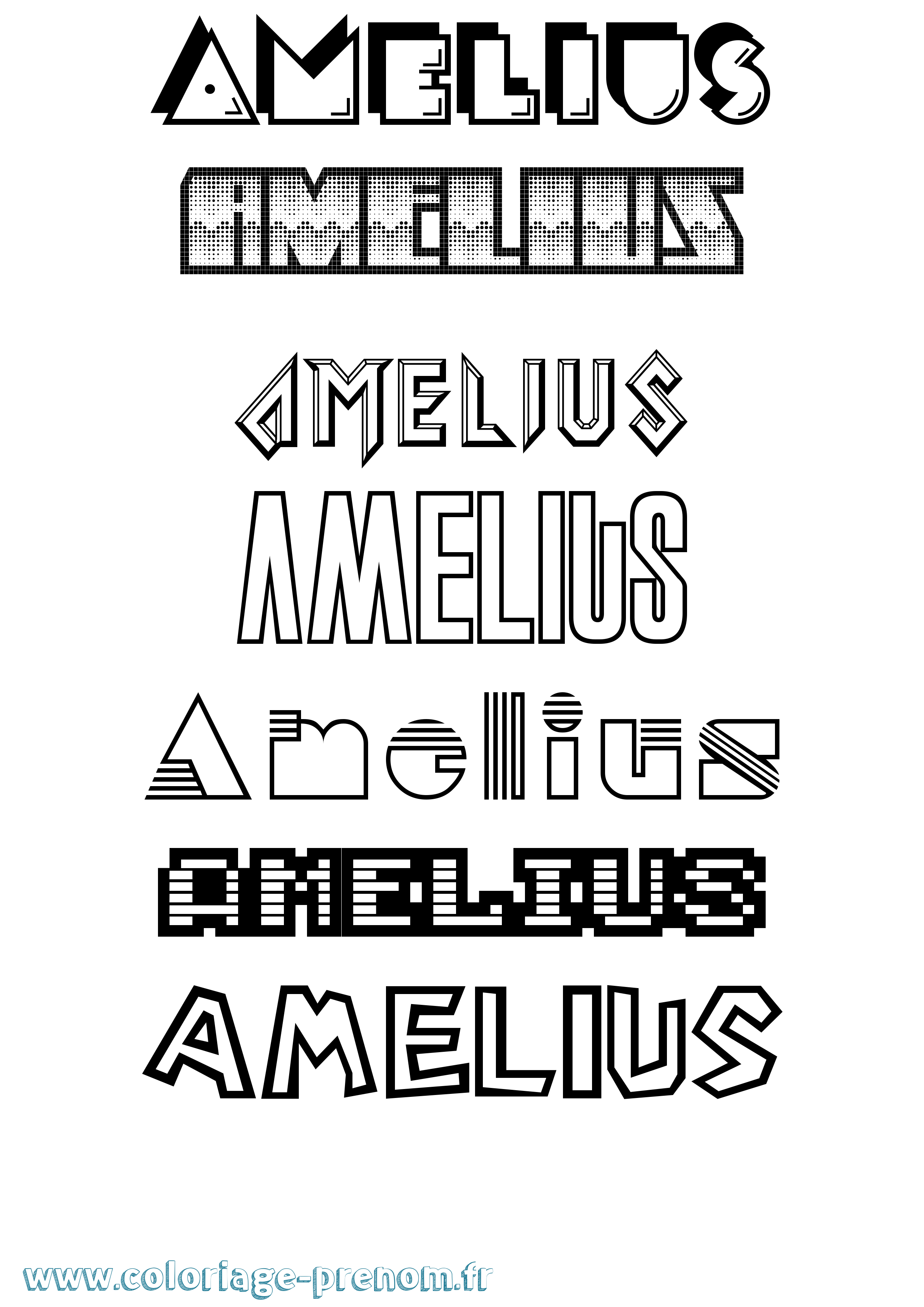 Coloriage prénom Amelius Jeux Vidéos