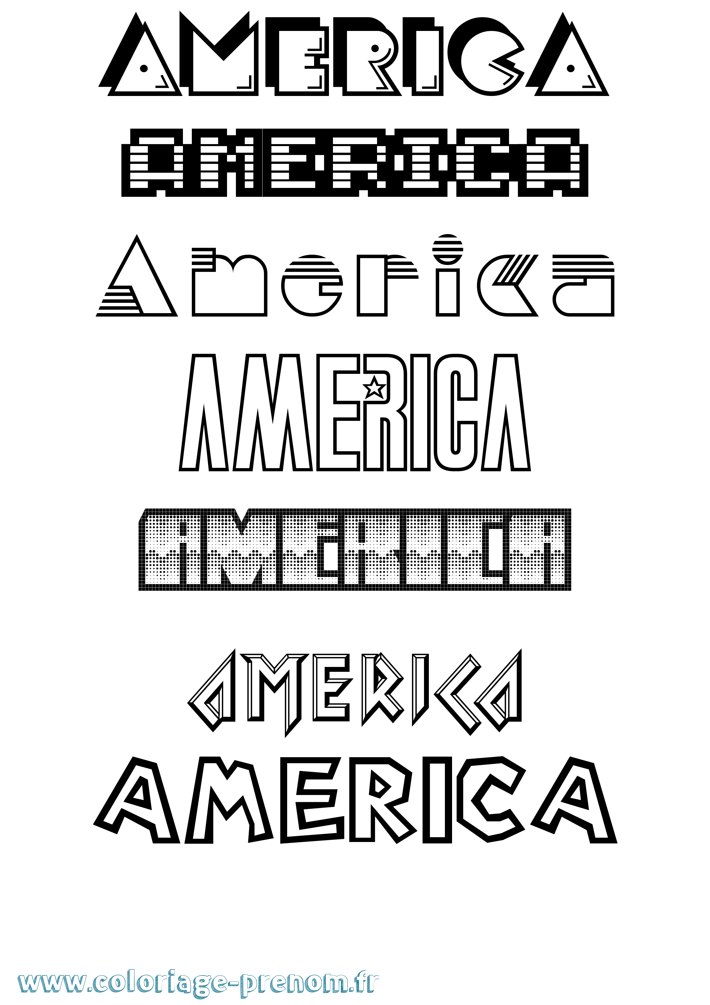 Coloriage America Jeux Vidéos Coloriage prénom America Jeux Vidéos