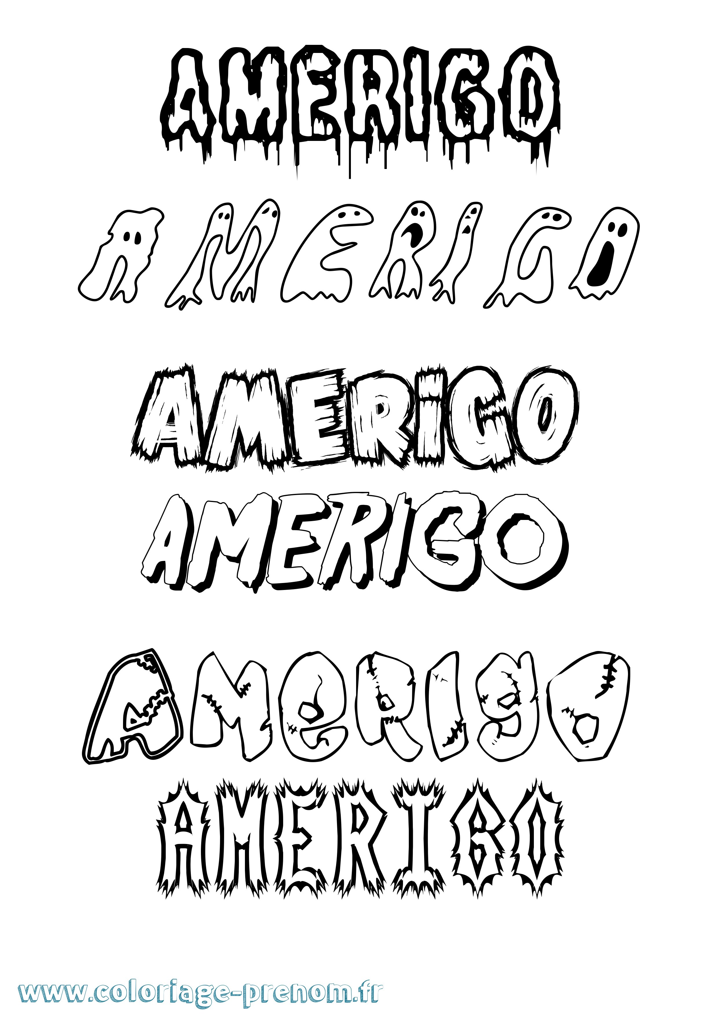 Coloriage prénom Amerigo Frisson