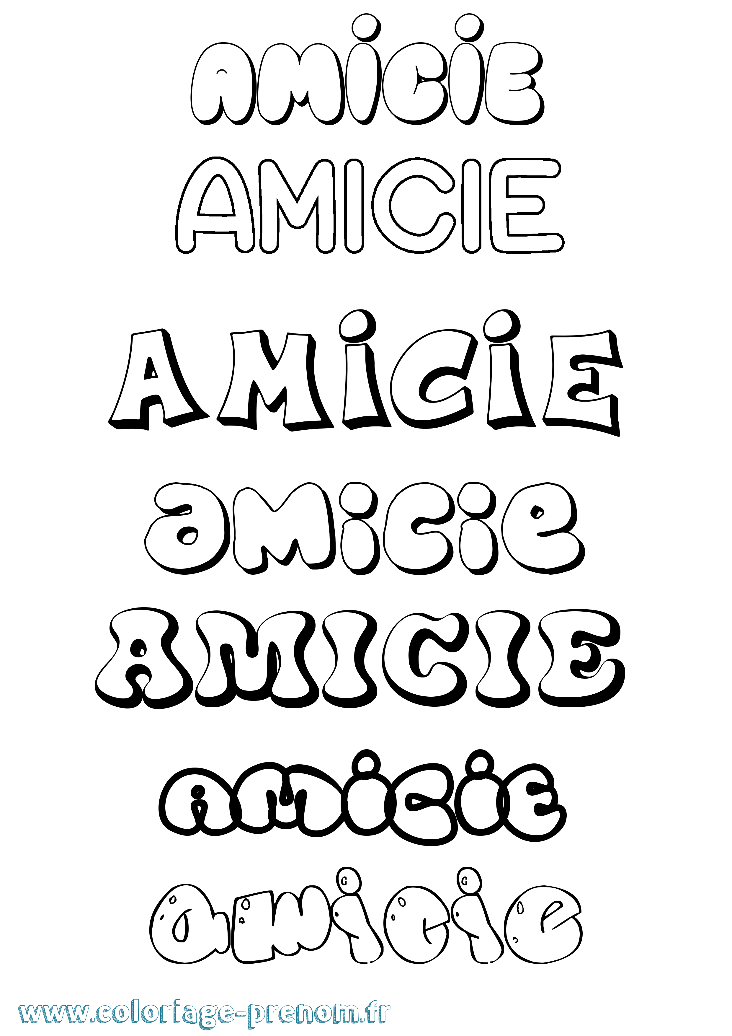 Coloriage Amicie Coloriage prénom Amicie