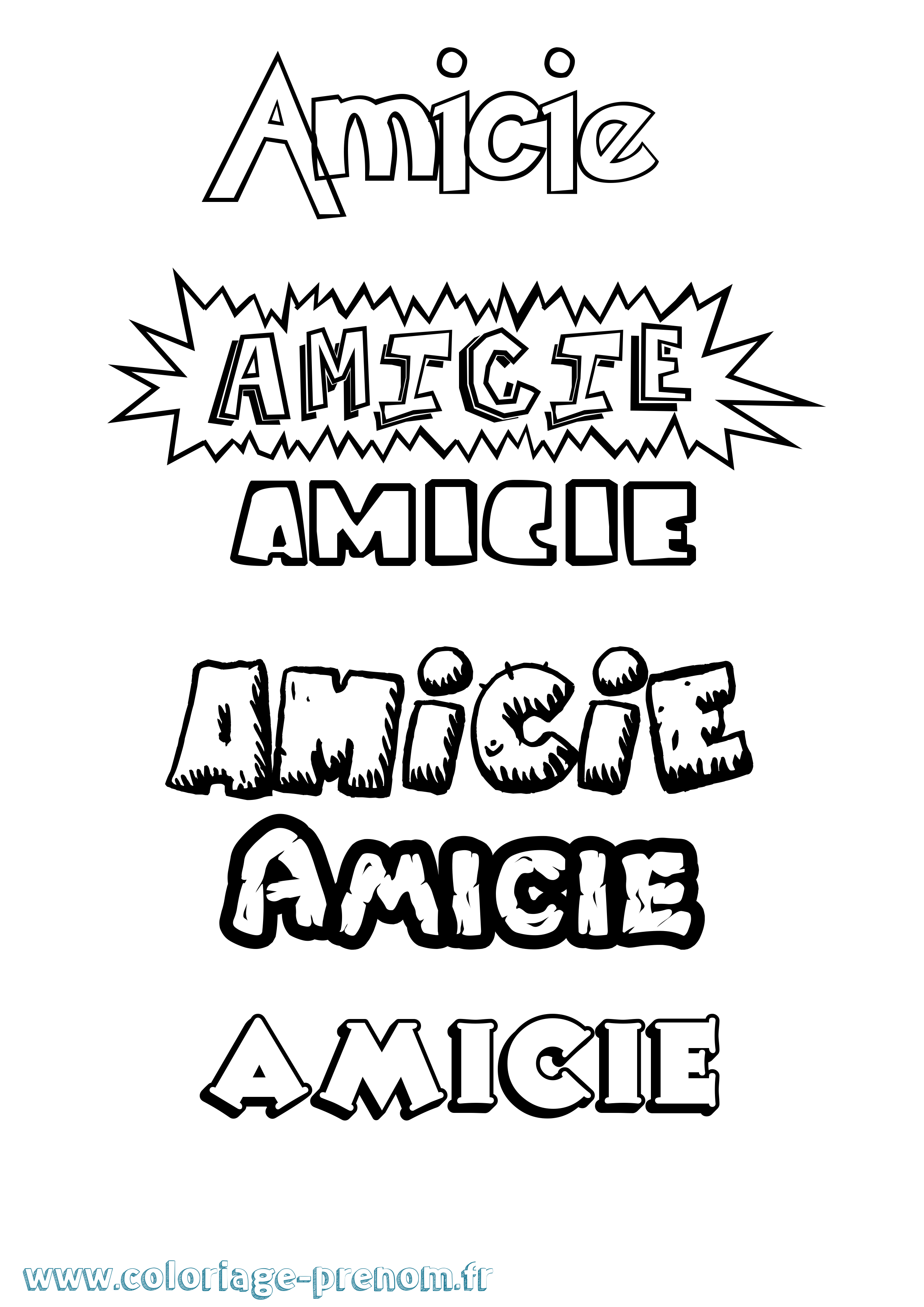 Coloriage Amicie Coloriage prénom Amicie