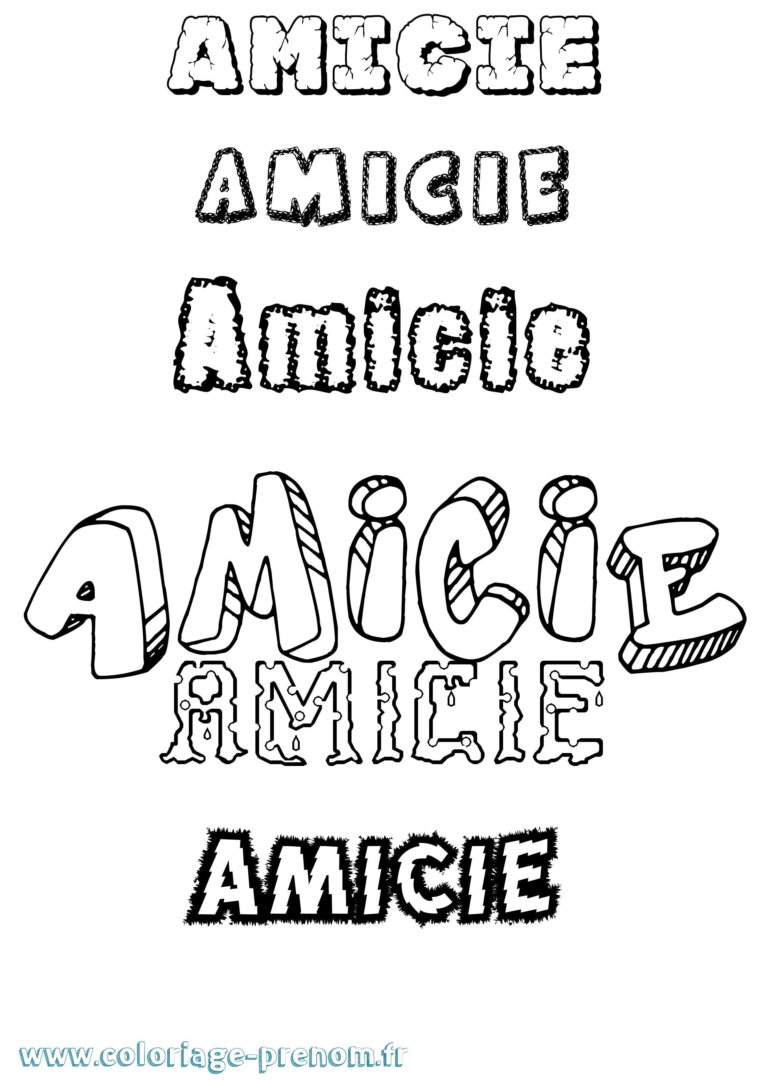 Coloriage Amicie Coloriage prénom Amicie