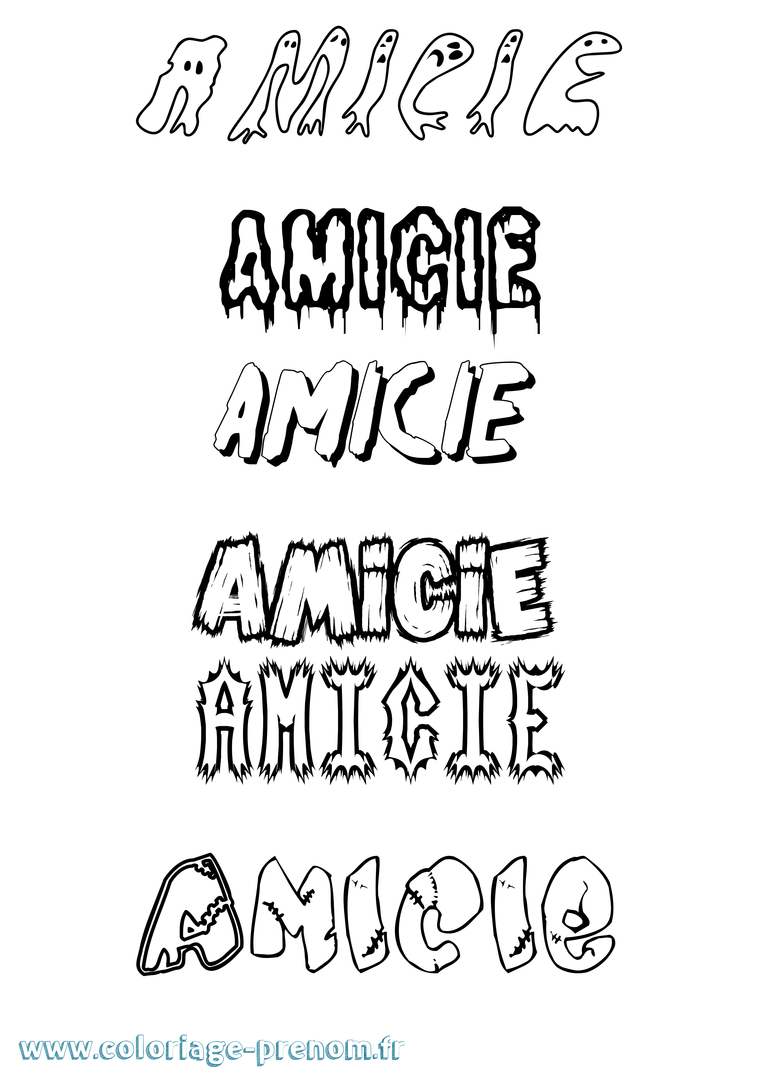 Coloriage Amicie Coloriage prénom Amicie