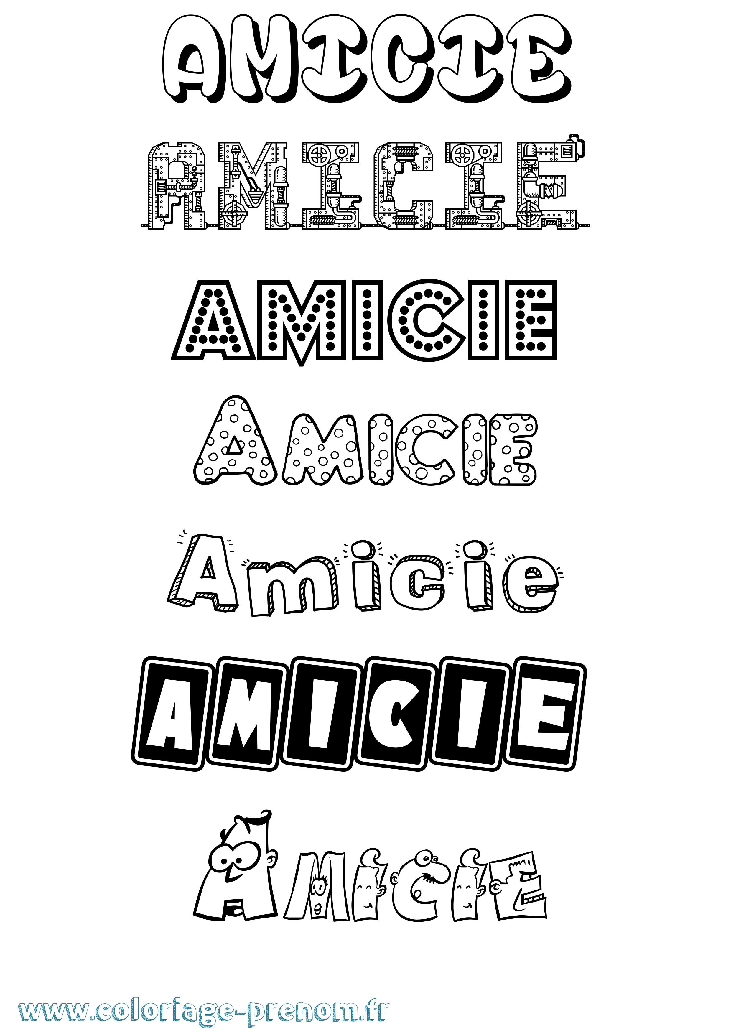 Coloriage Amicie Coloriage prénom Amicie