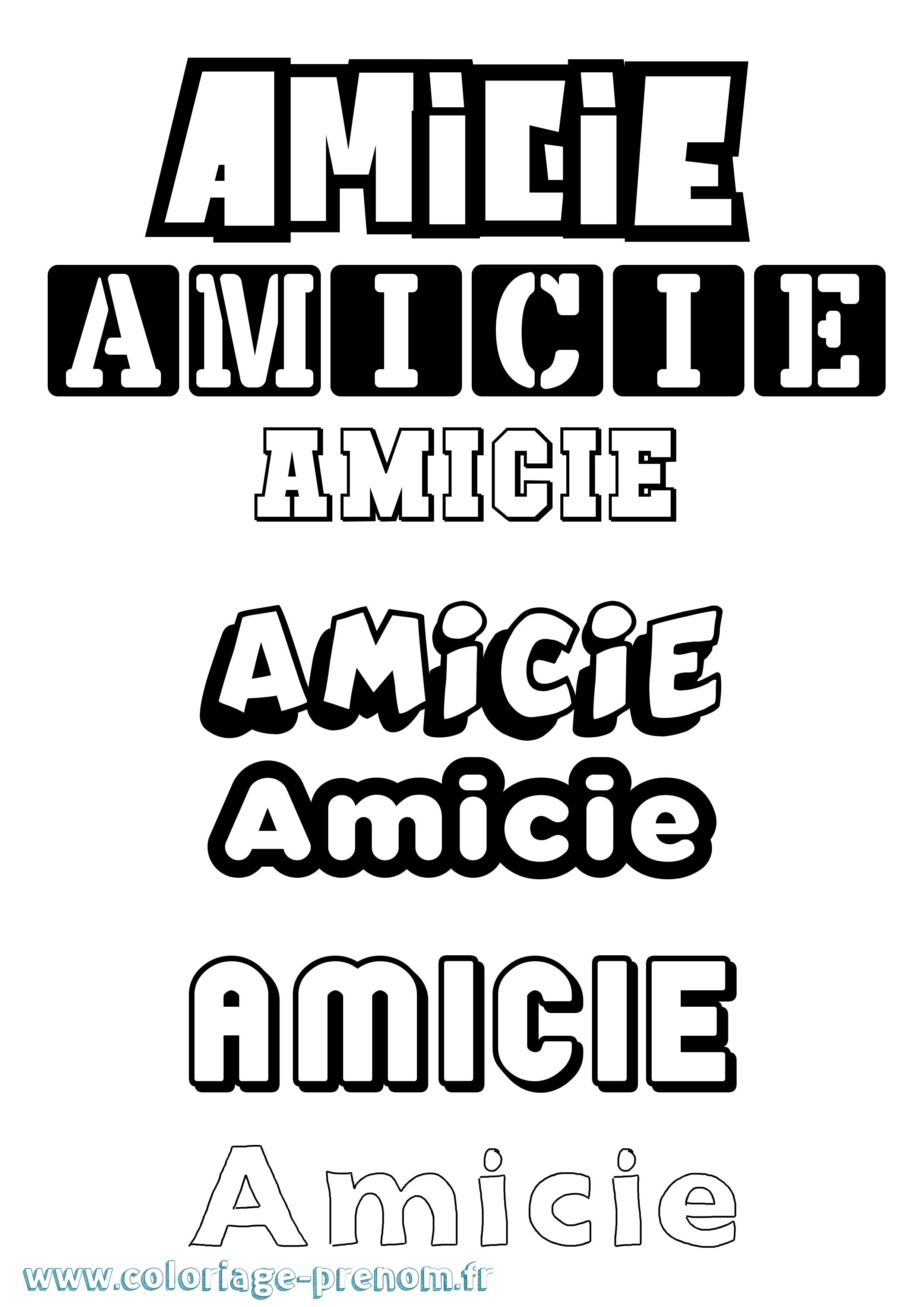 Coloriage Amicie Coloriage prénom Amicie