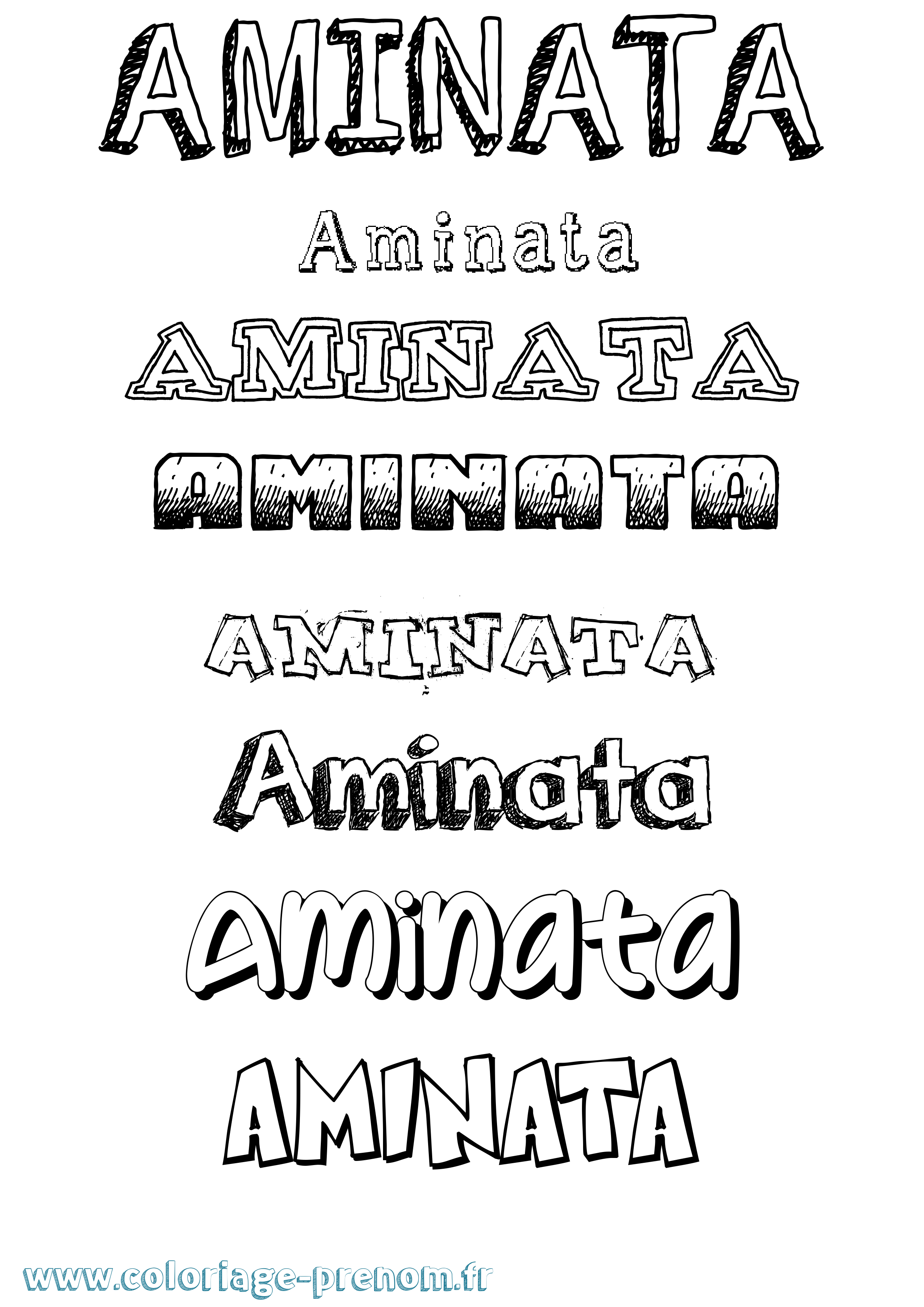 Coloriage prénom Aminata Dessiné