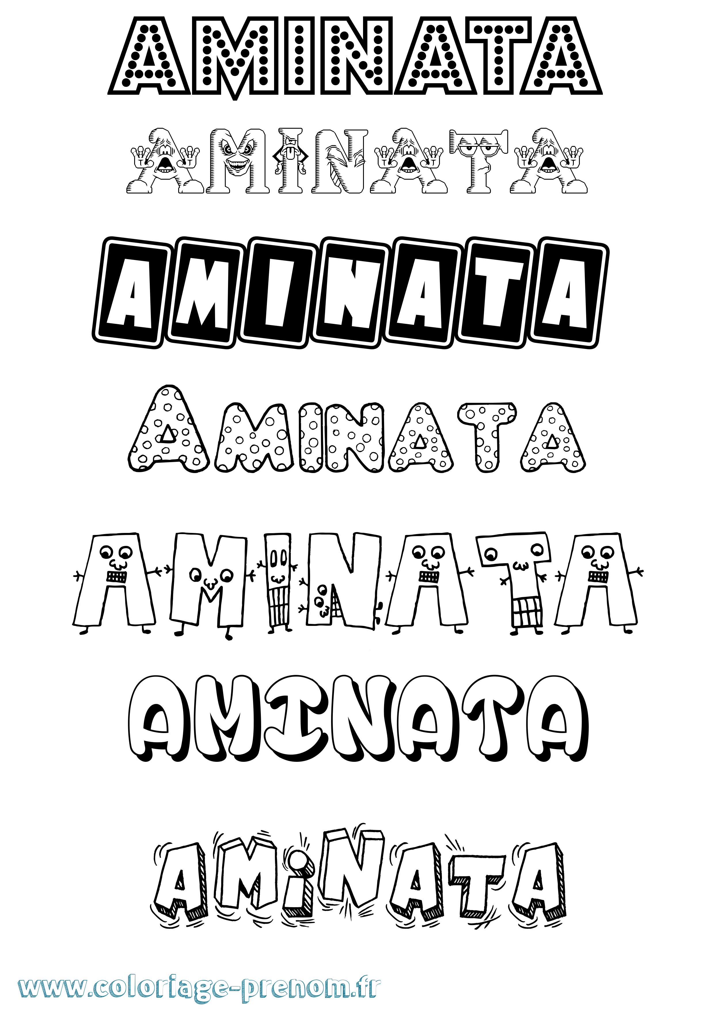 Coloriage prénom Aminata Fun