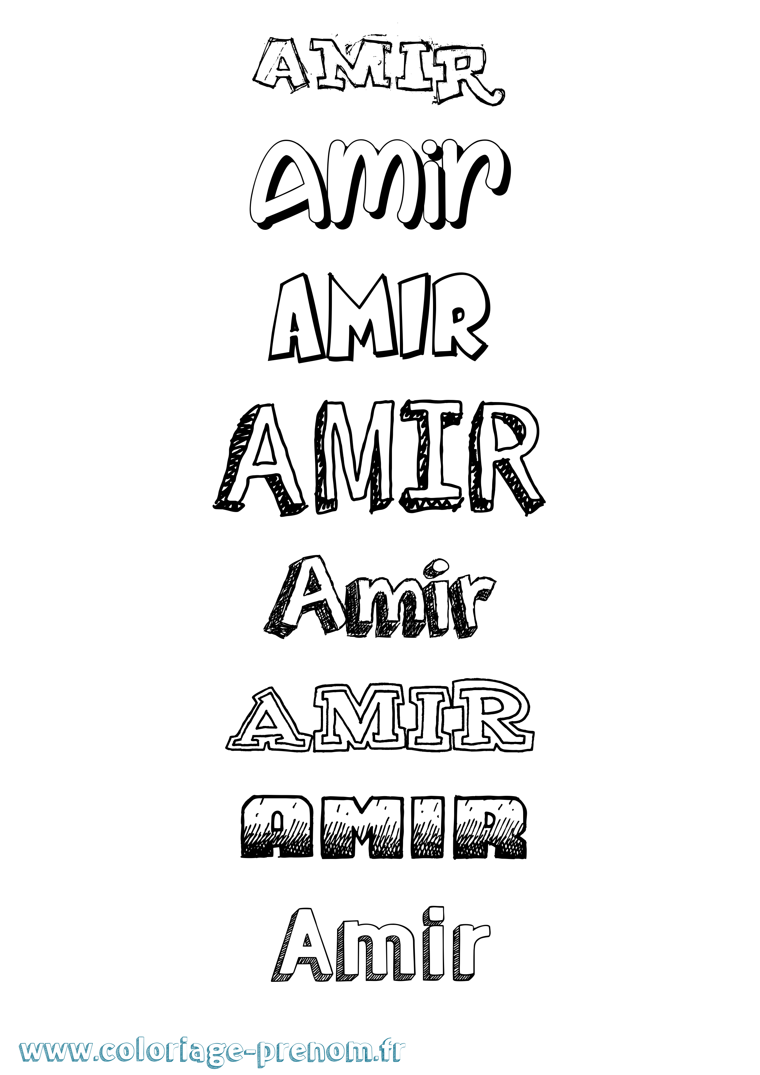 Coloriage prénom Amir Dessiné