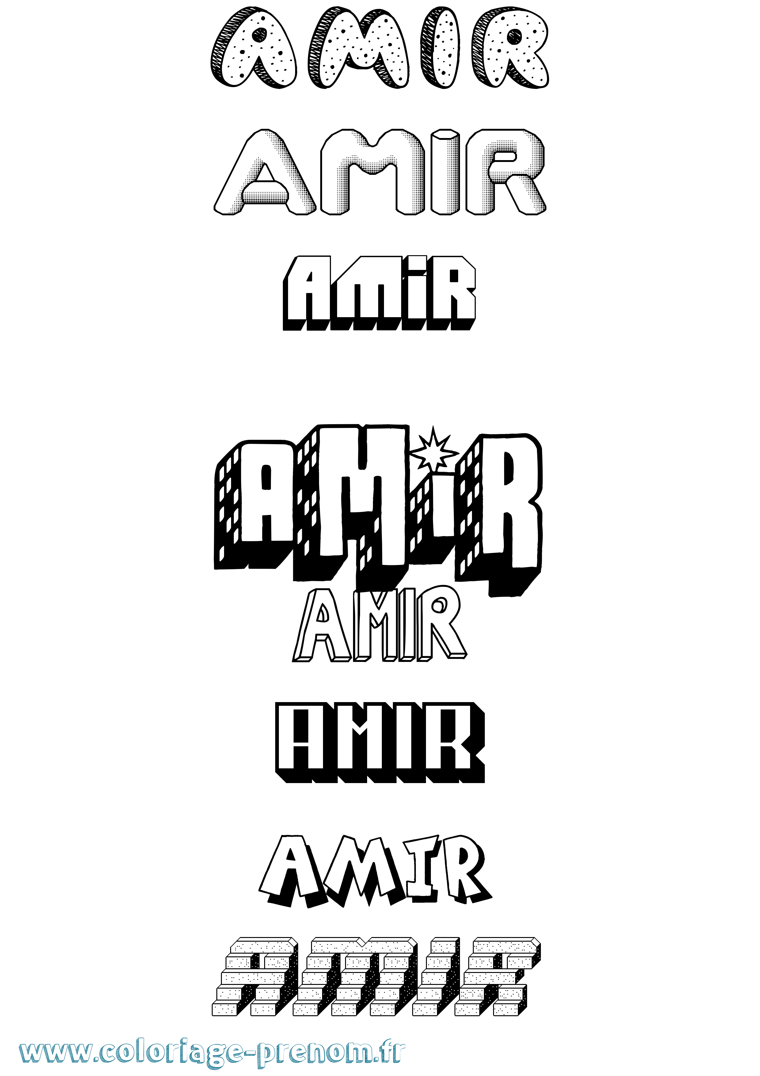 Coloriage prénom Amir