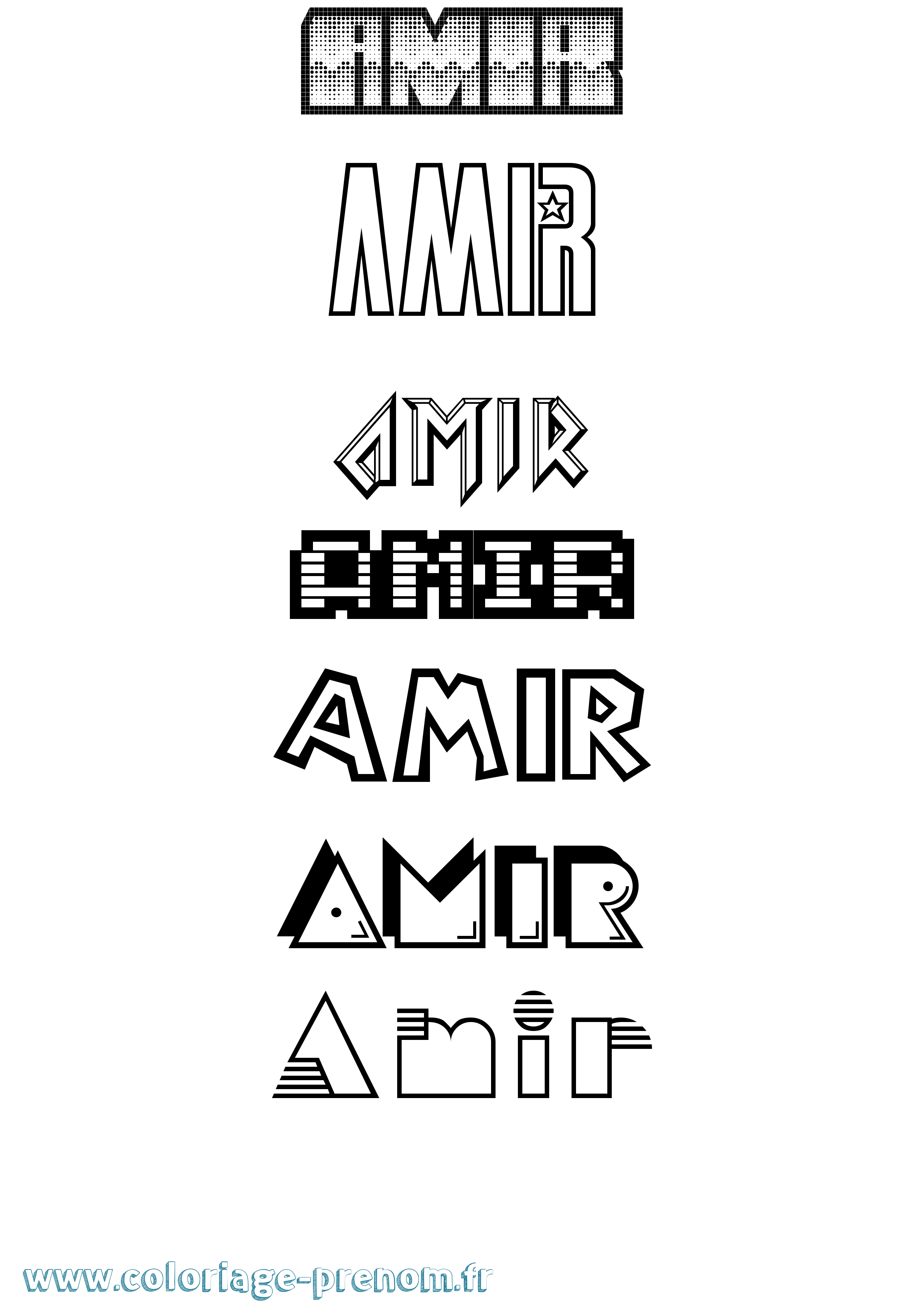 Coloriage prénom Amir