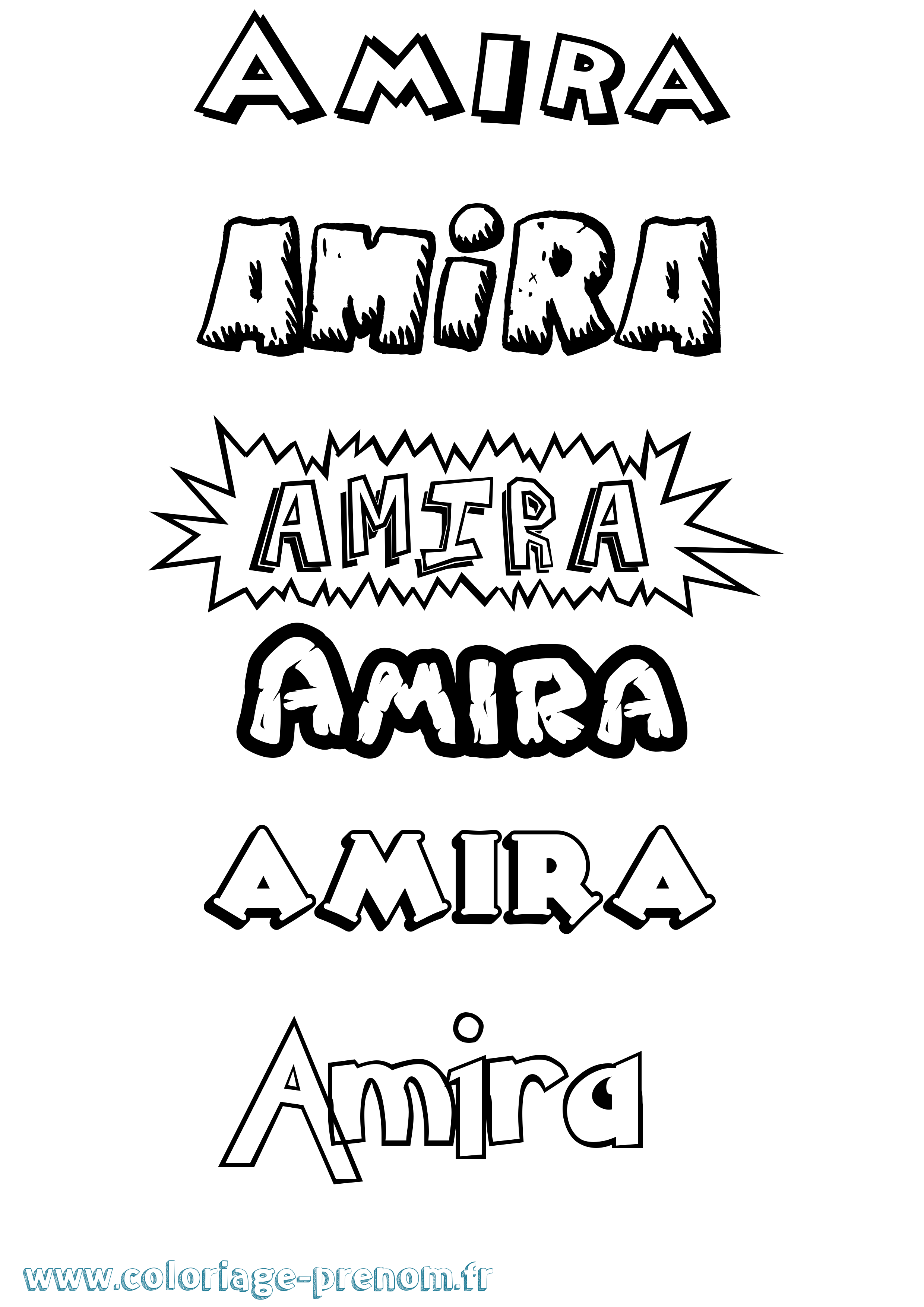 Coloriage prénom Amira Dessin Animé
