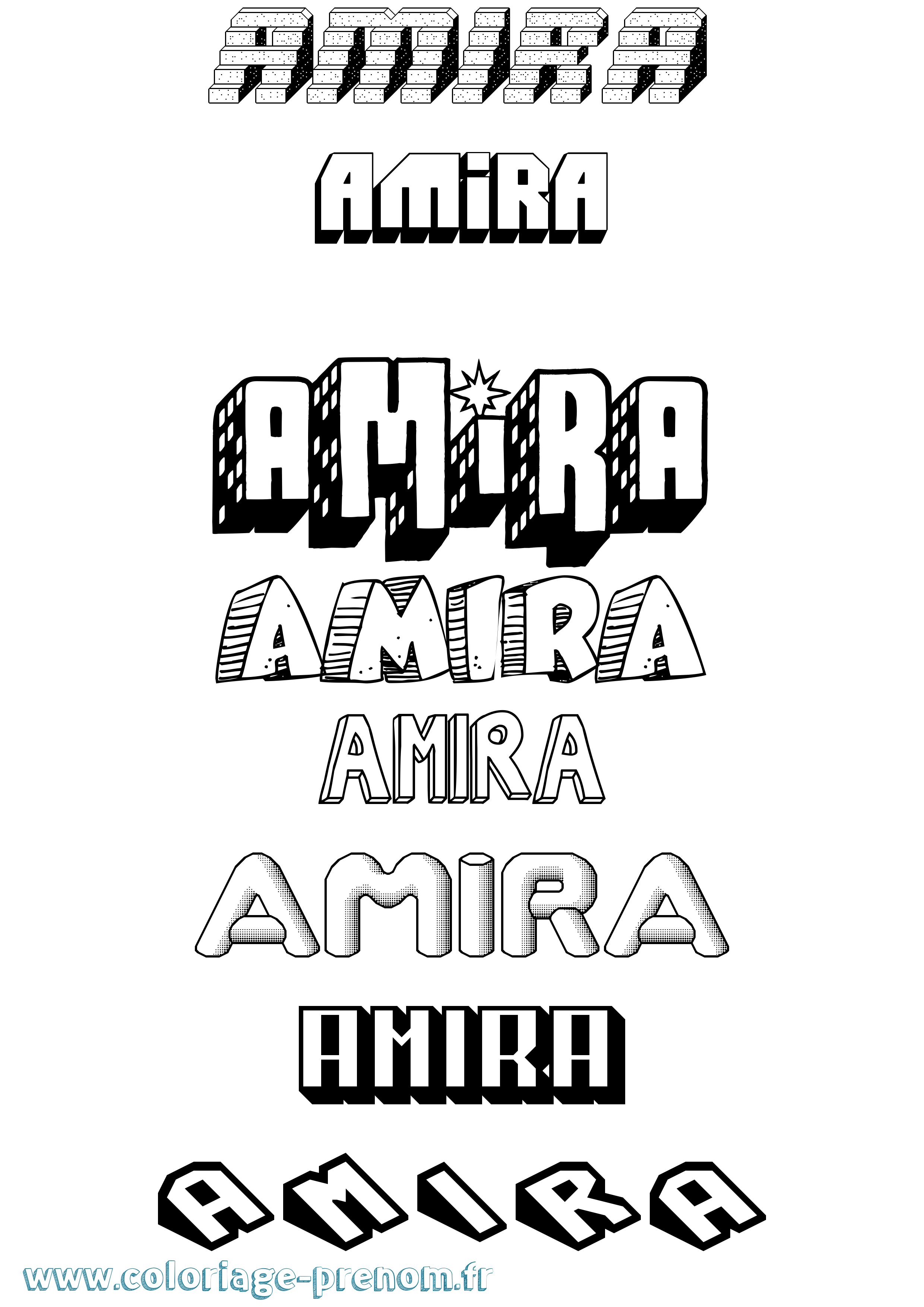 Coloriage prénom Amira