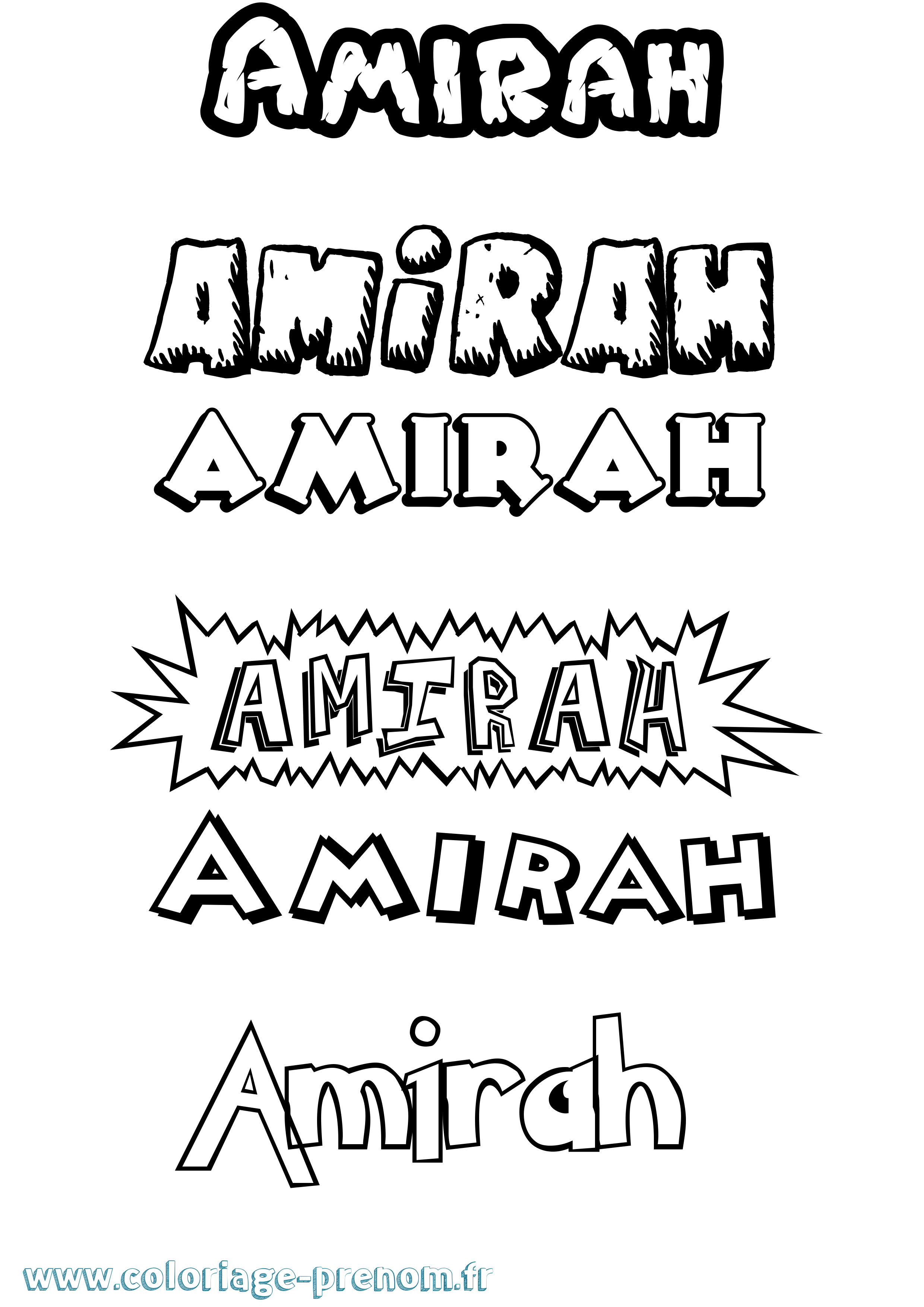 Coloriage prénom Amirah Dessin Animé