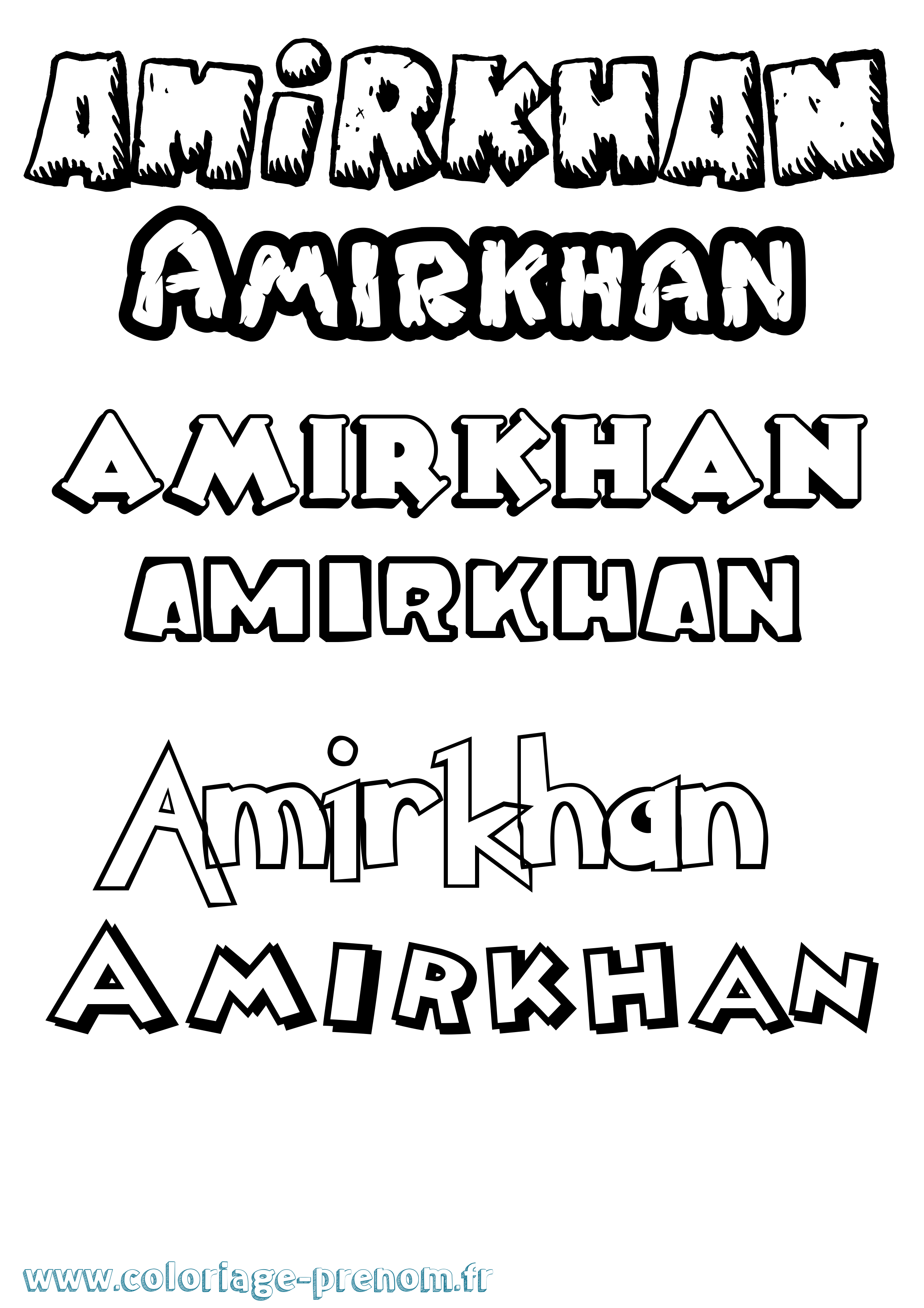 Coloriage prénom Amirkhan Dessin Animé