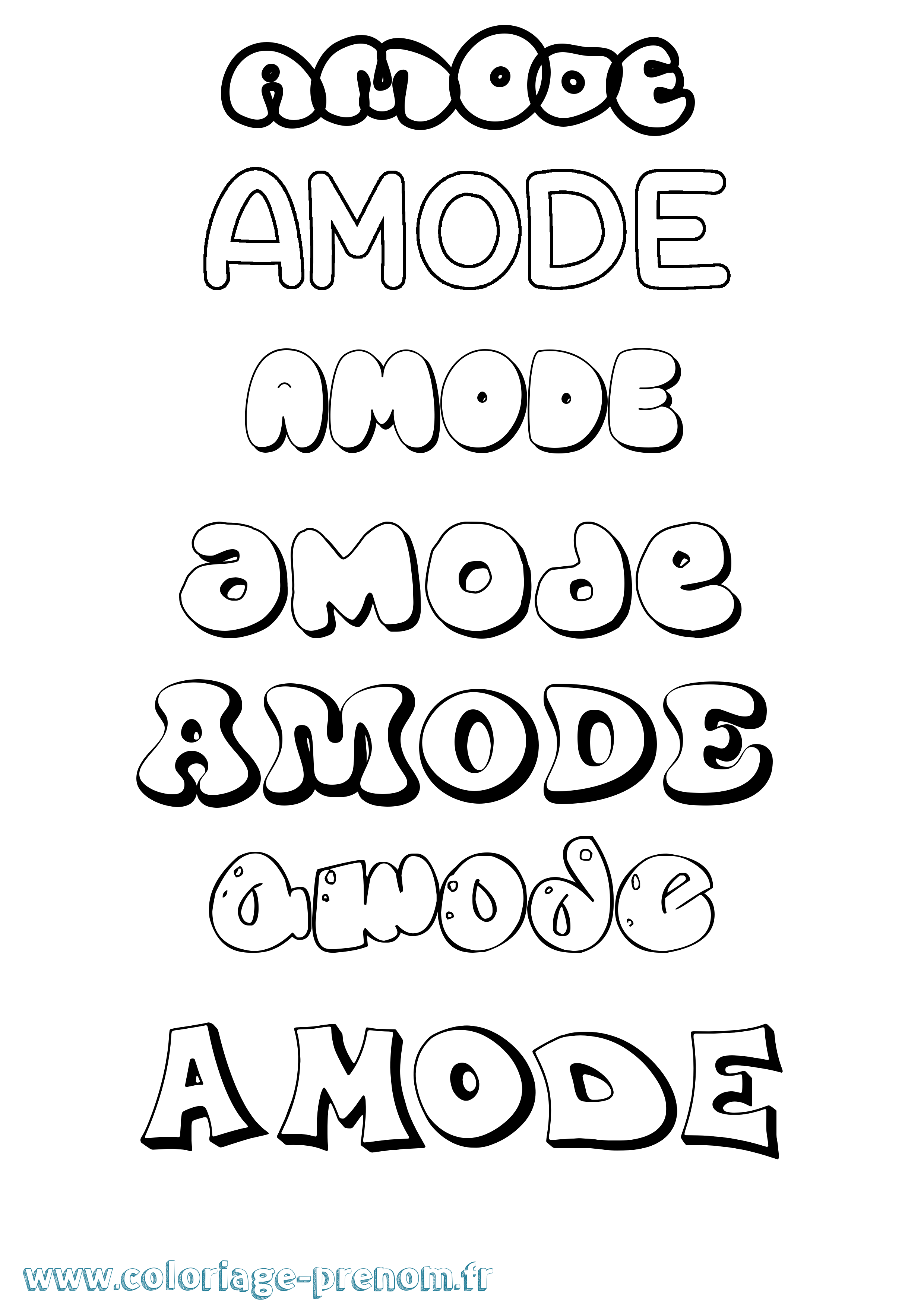 Coloriage Amode Bubble Coloriage prénom Amode Bubble
