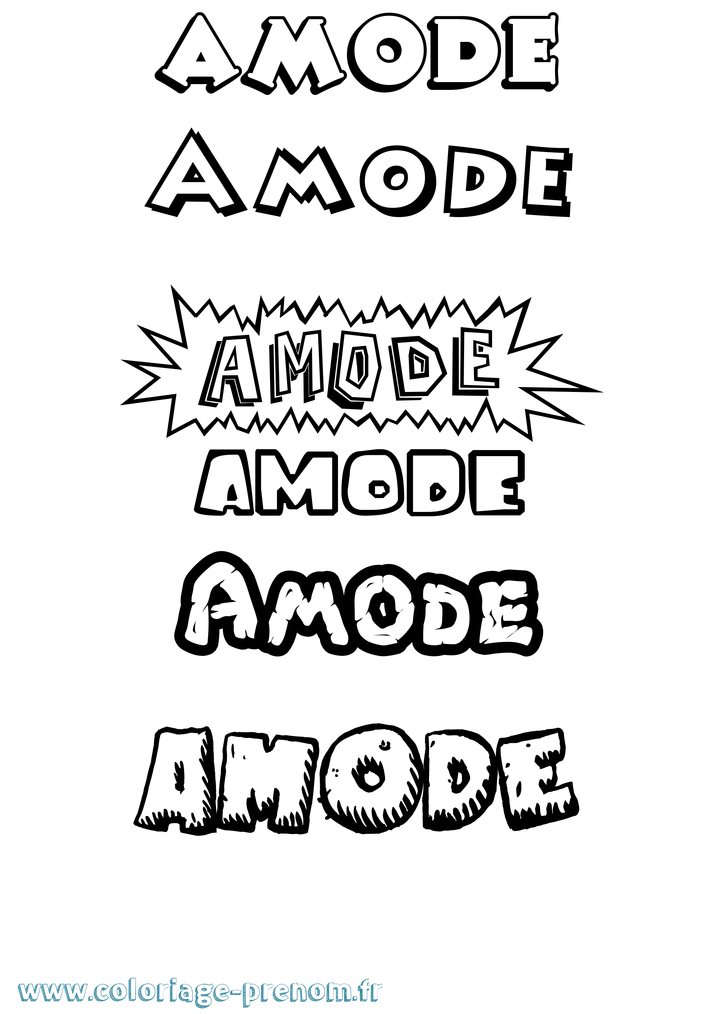 Coloriage Amode Dessin Animé Coloriage prénom Amode Dessin Animé