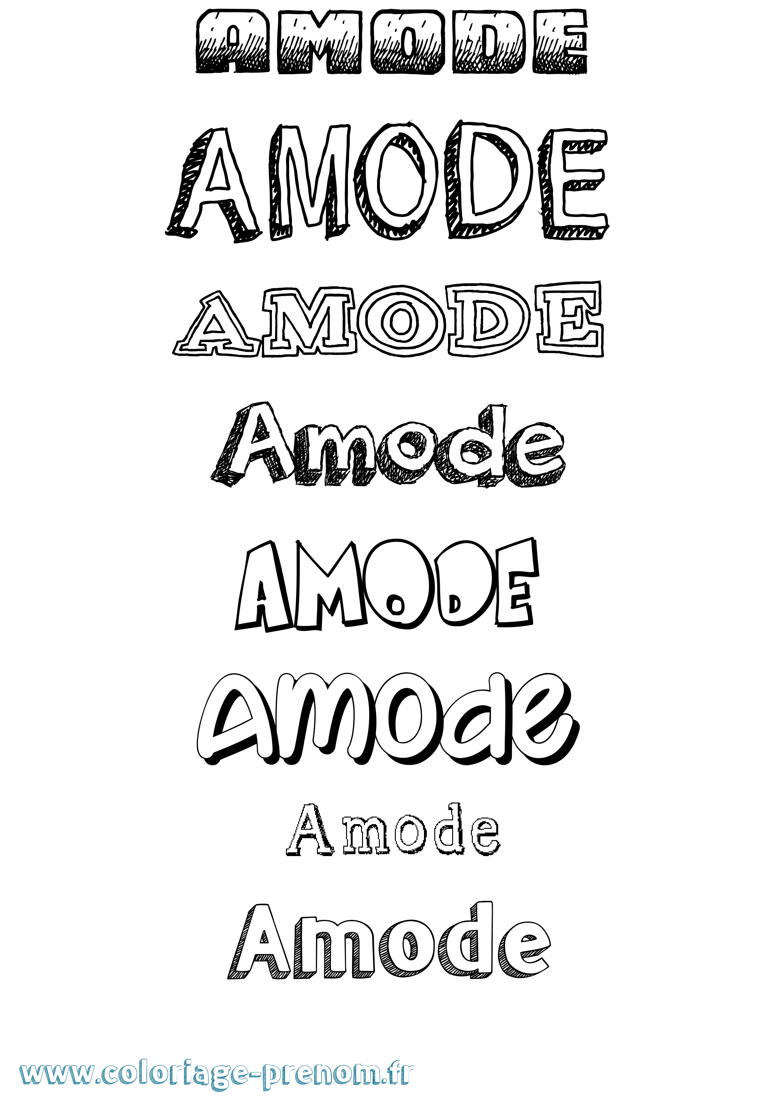 Coloriage Amode Dessiné Coloriage prénom Amode Dessiné