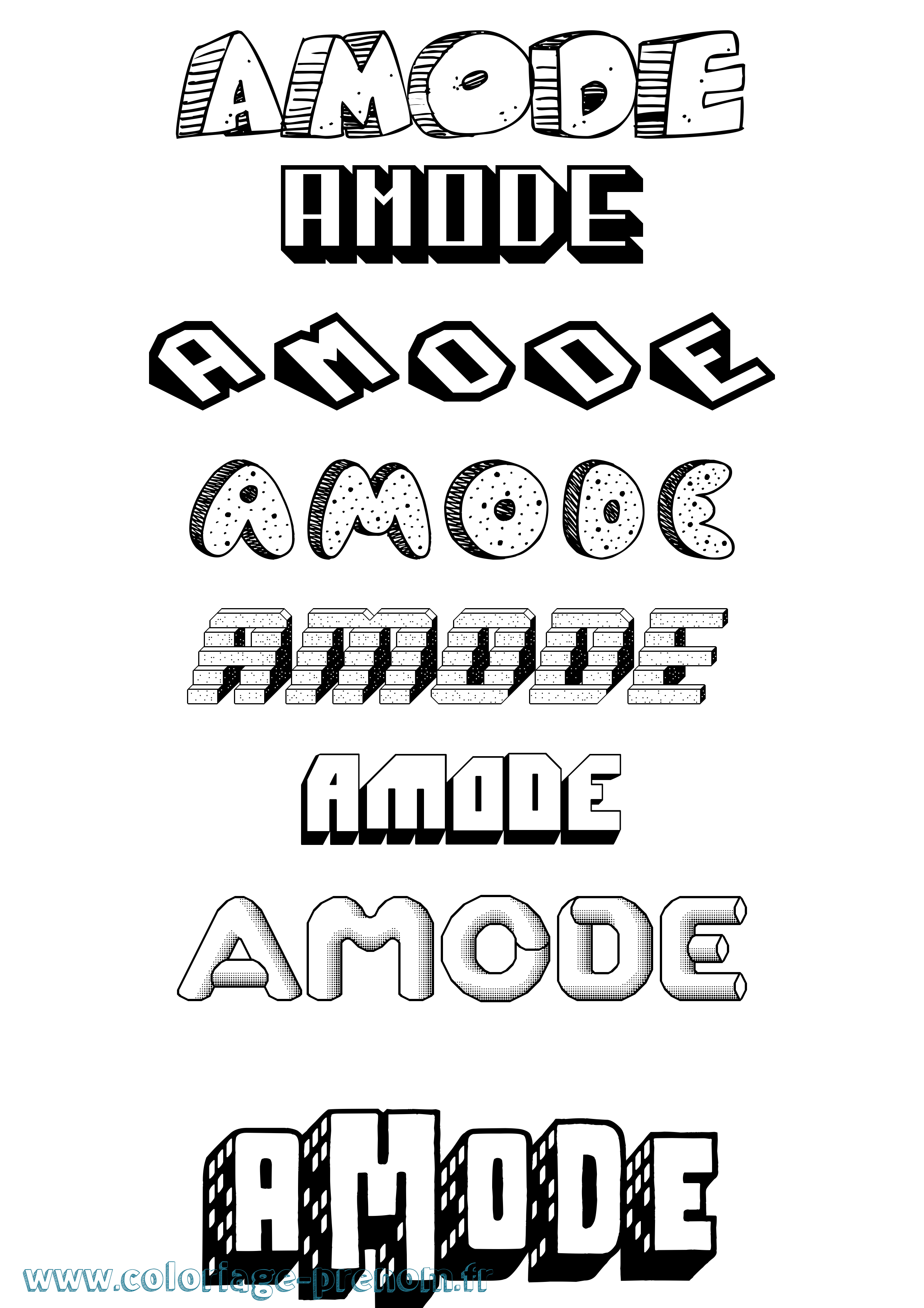 Coloriage Amode Effet 3D Coloriage prénom Amode Effet 3D