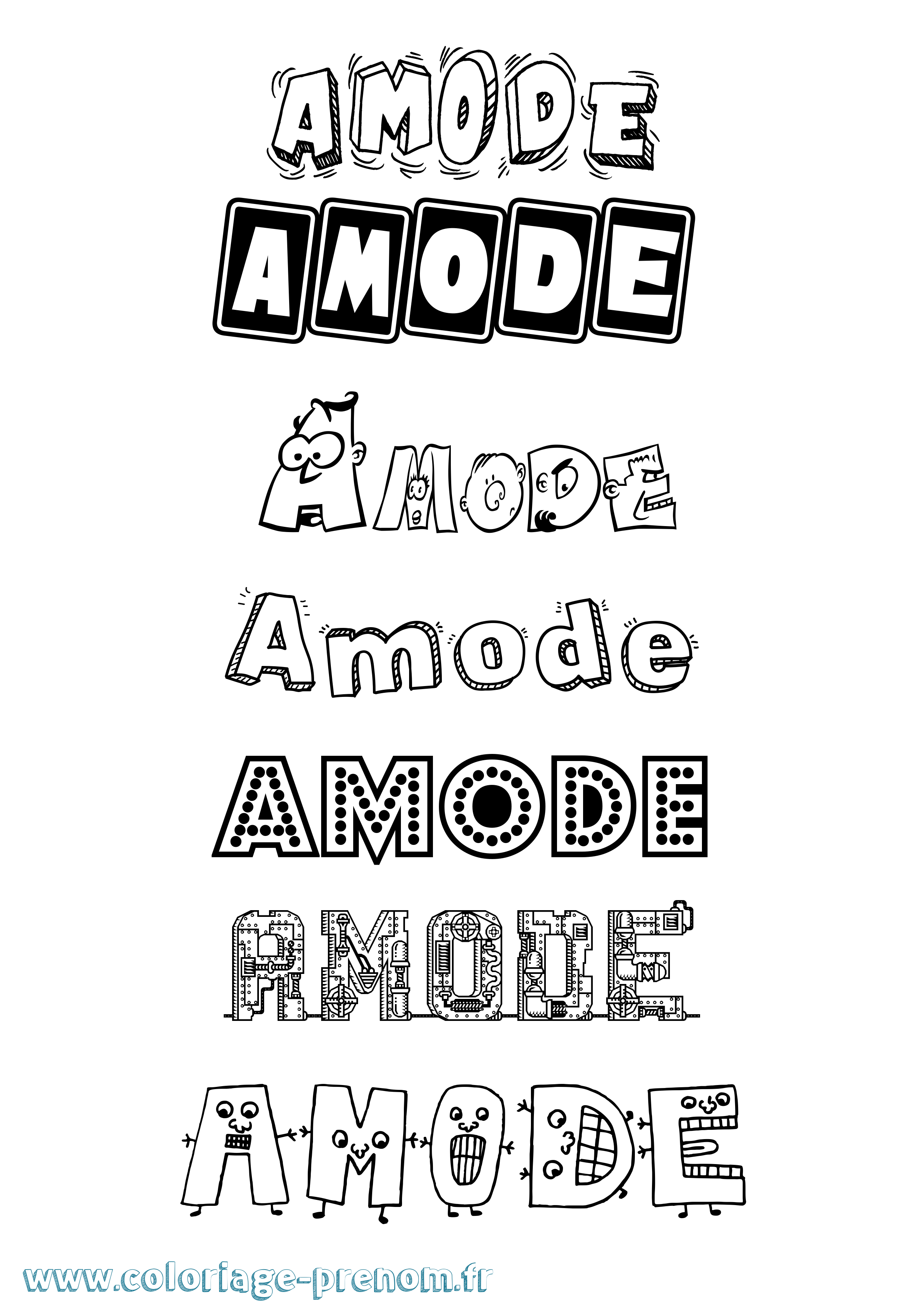 Coloriage Amode Fun Coloriage prénom Amode Fun