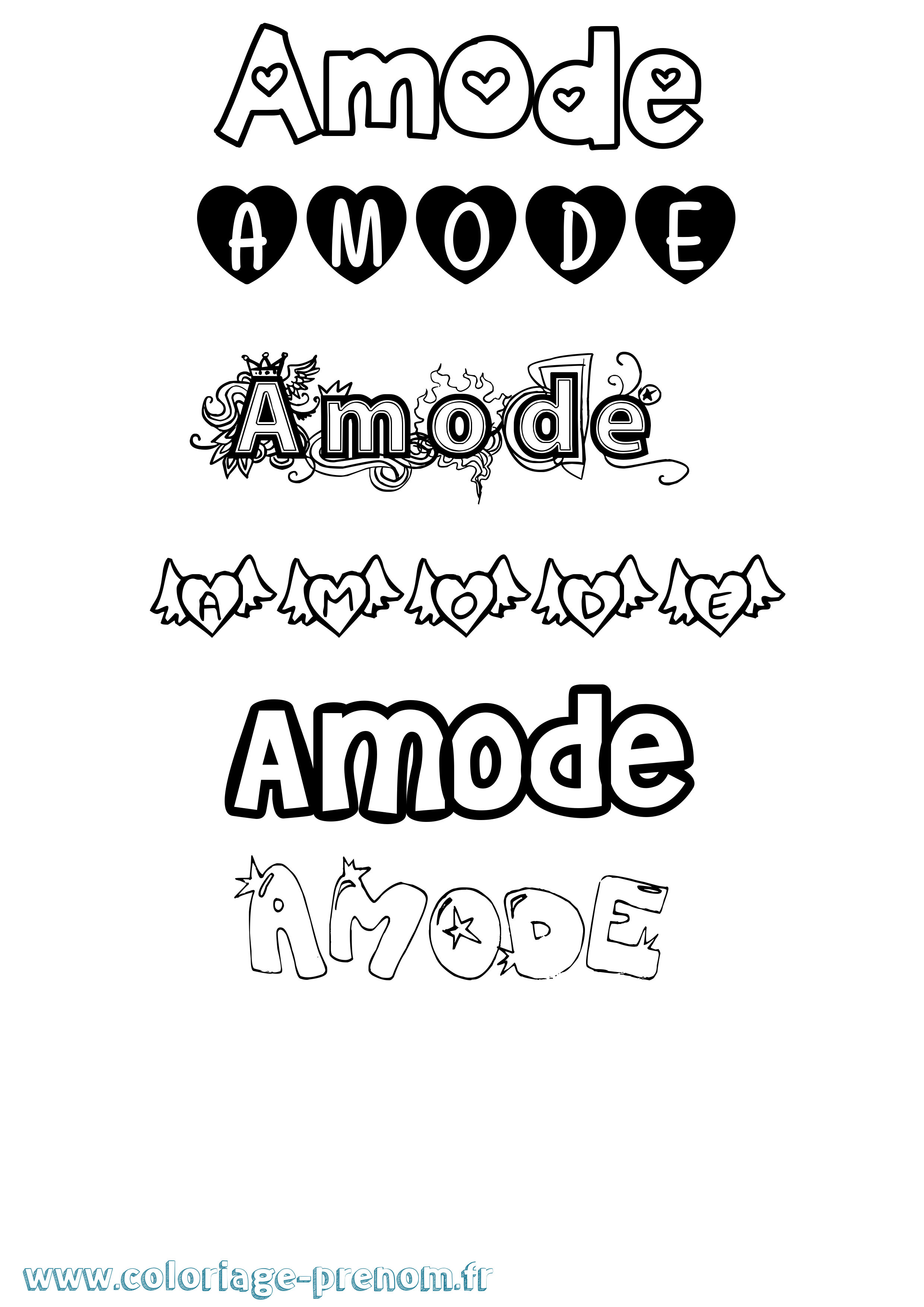 Coloriage Amode Girly Coloriage prénom Amode Girly