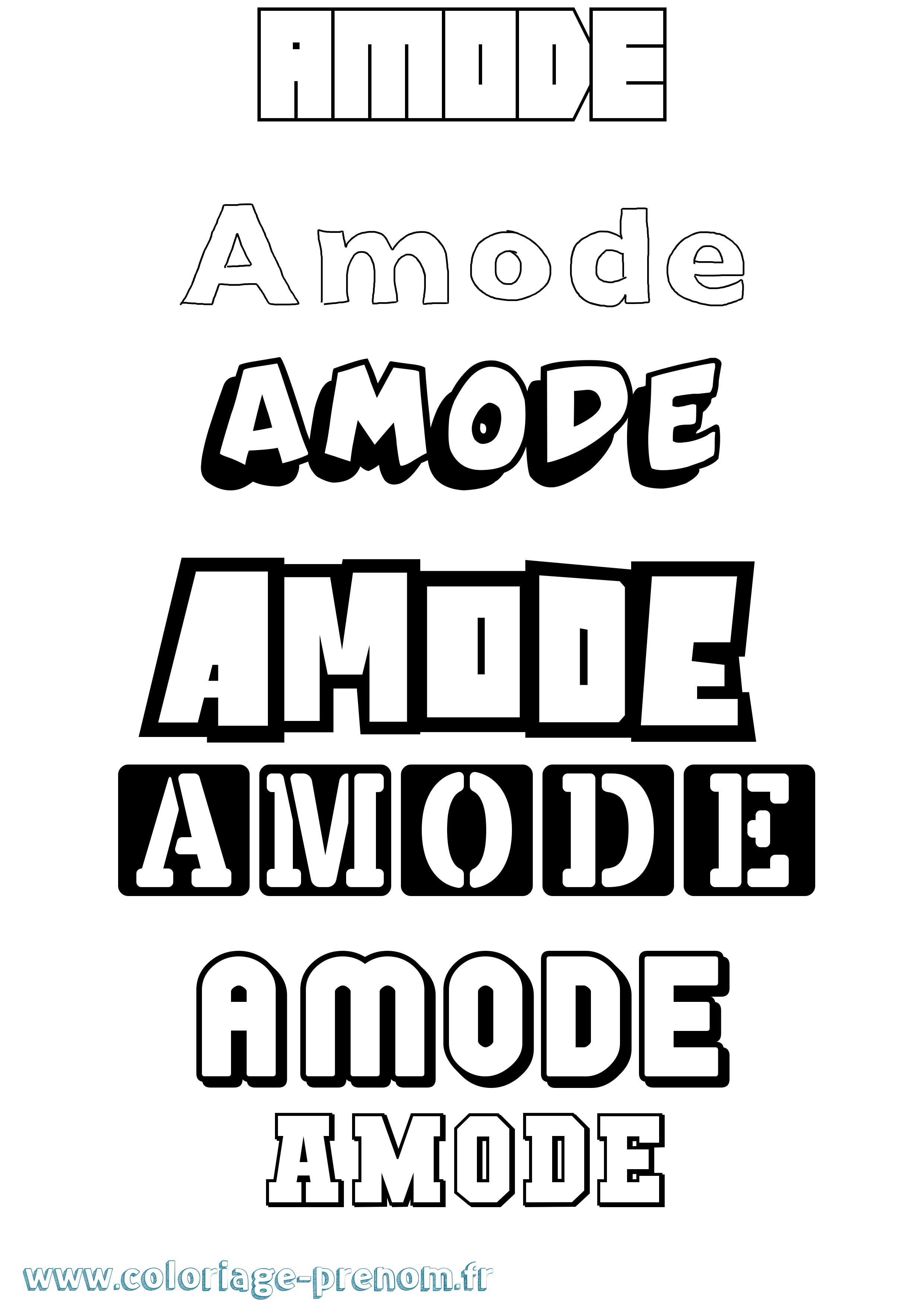 Coloriage prénom Amode Simple