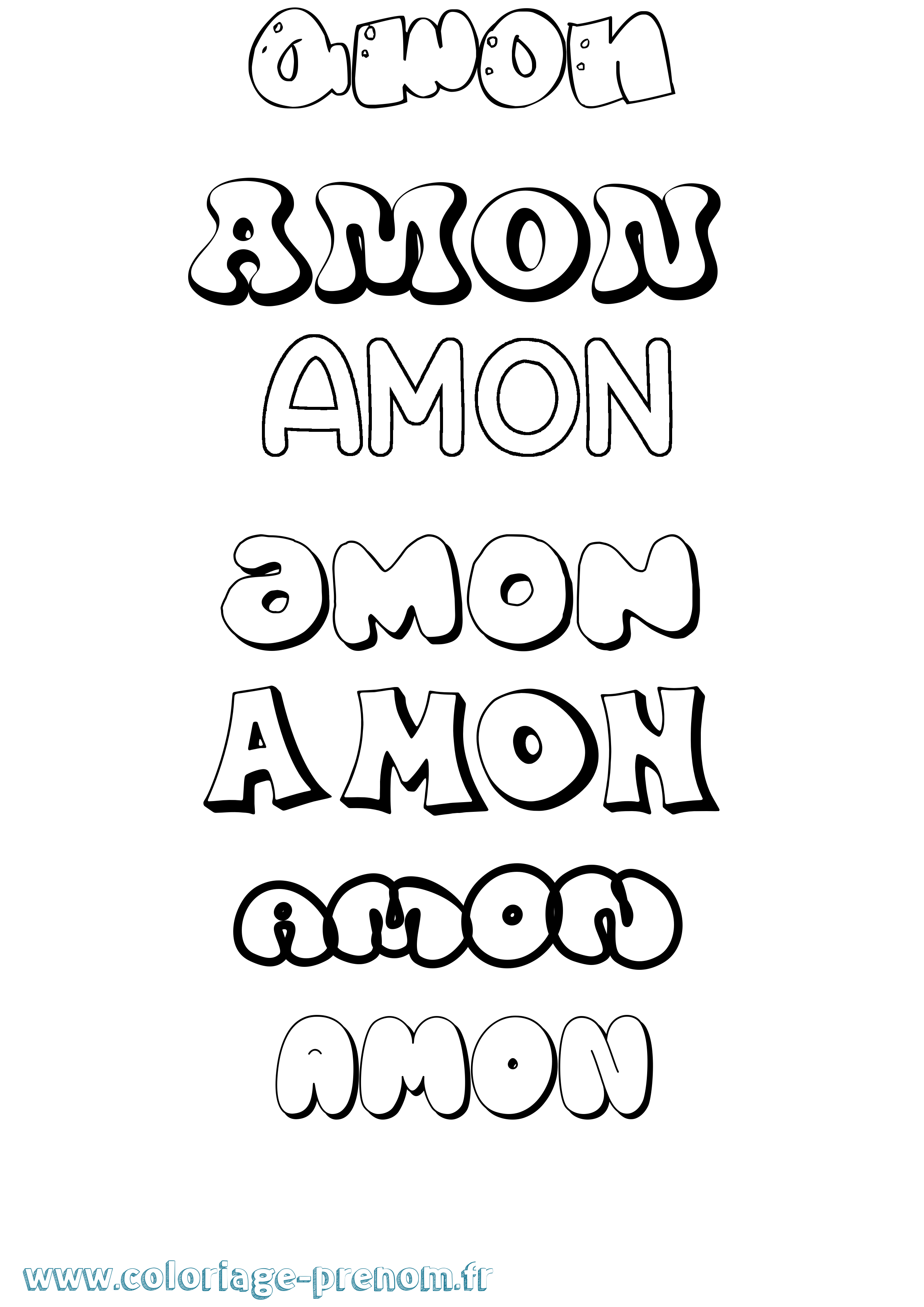 Coloriage Amon Bubble Coloriage prénom Amon Bubble