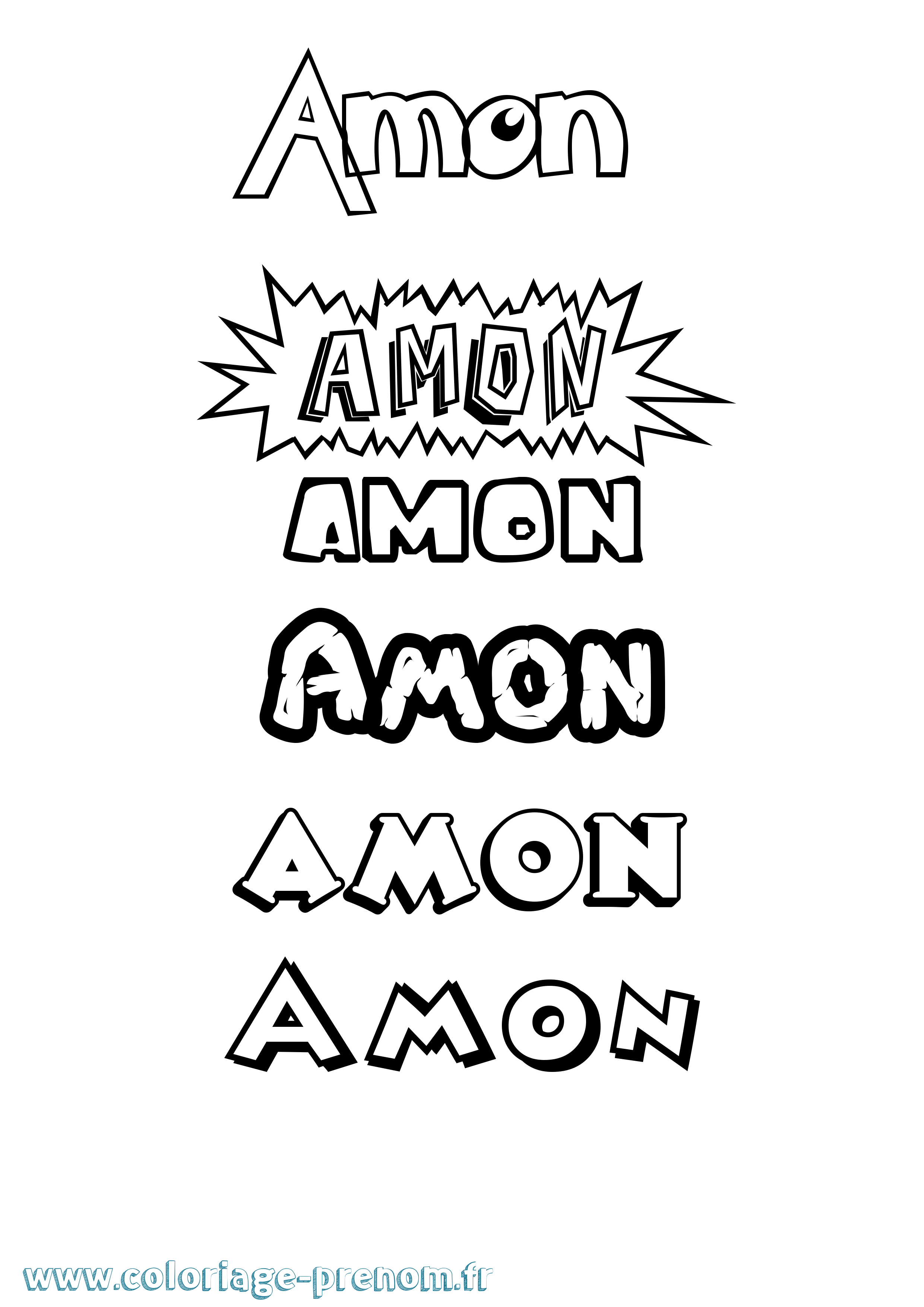Coloriage Amon Dessin Animé Coloriage prénom Amon Dessin Animé
