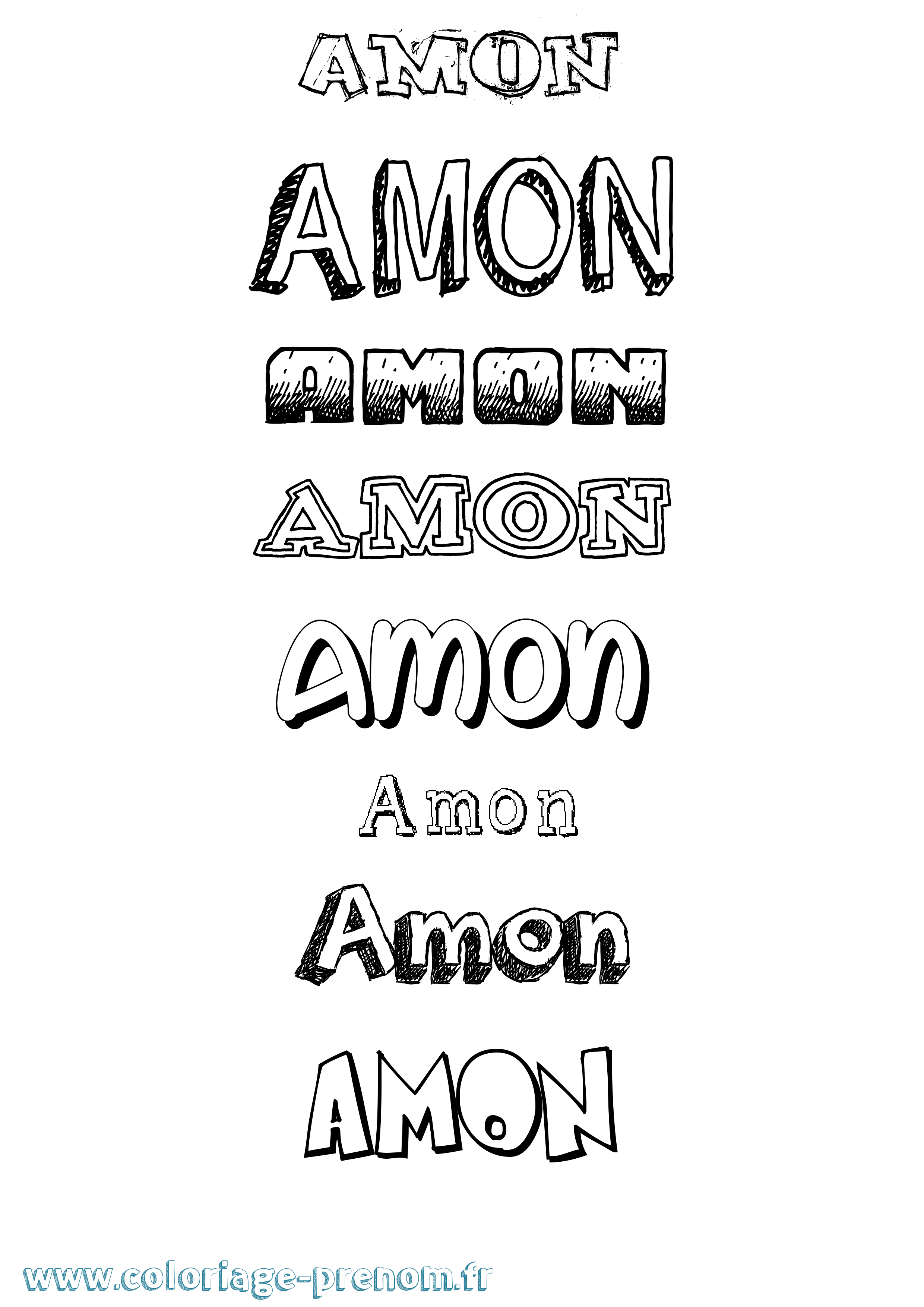 Coloriage Amon Dessiné Coloriage prénom Amon Dessiné