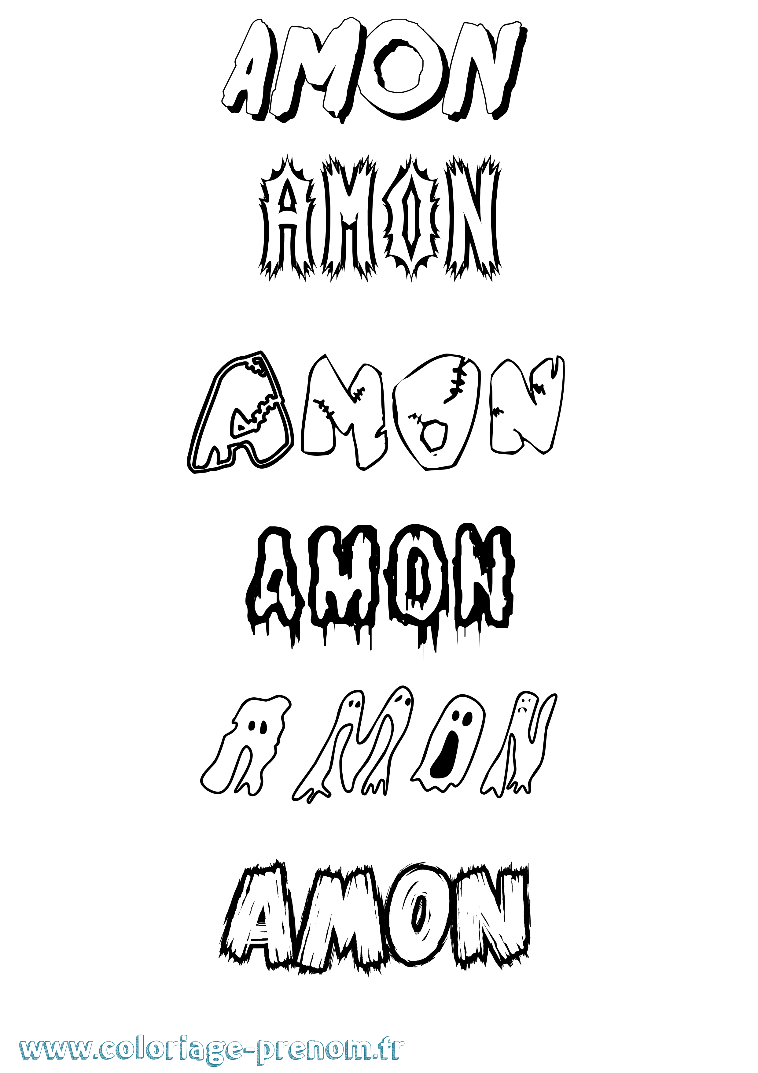 Coloriage Amon Frisson Coloriage prénom Amon Frisson