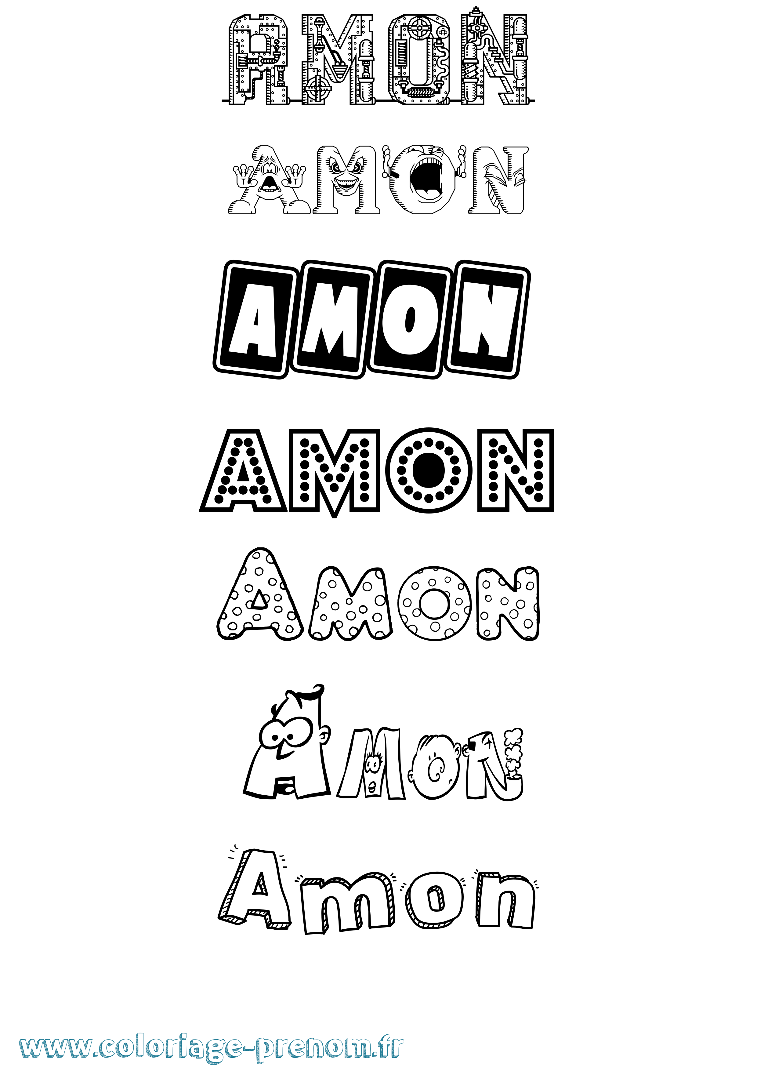 Coloriage Amon Fun Coloriage prénom Amon Fun