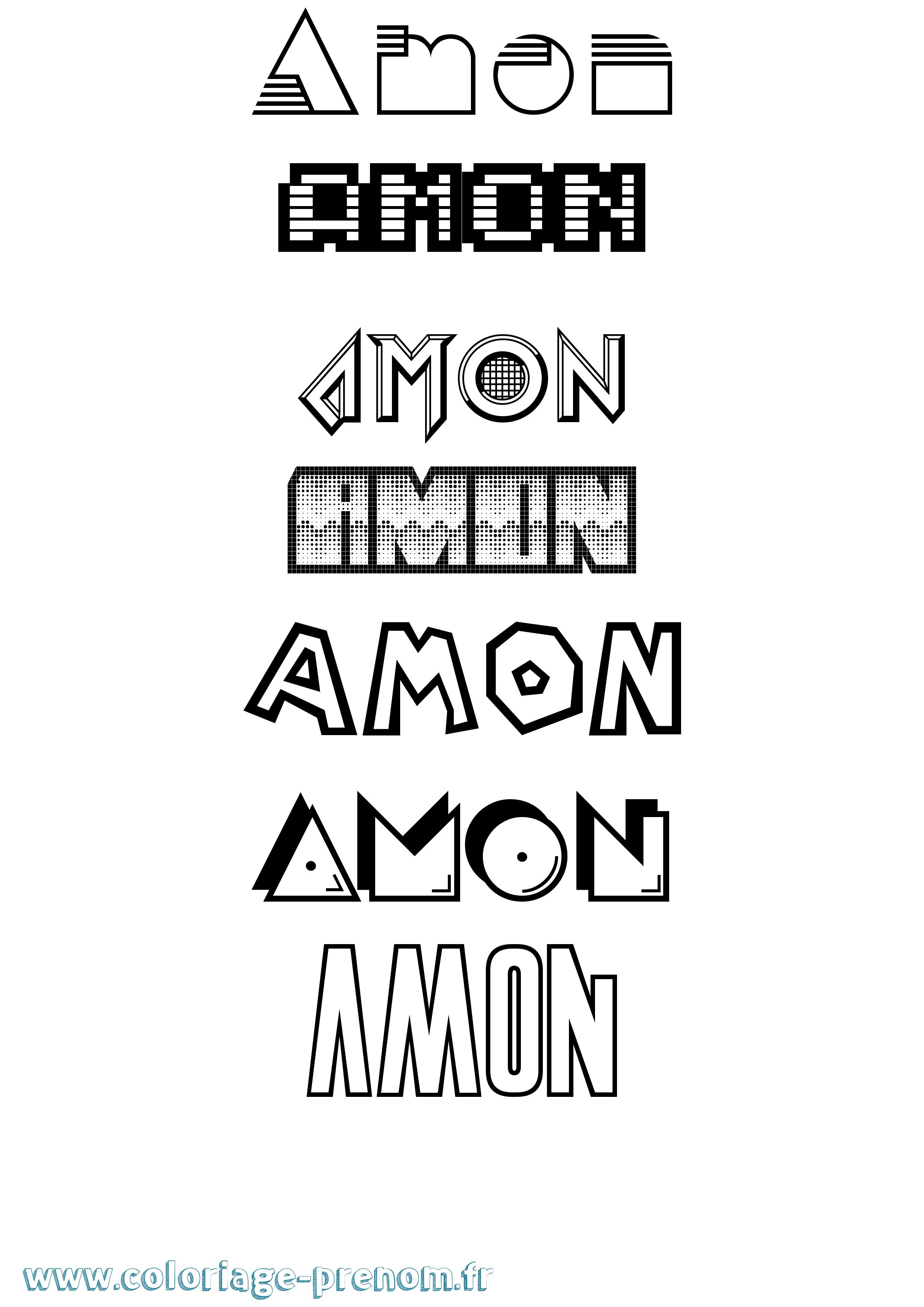 Coloriage Amon Jeux Vidéos Coloriage prénom Amon Jeux Vidéos