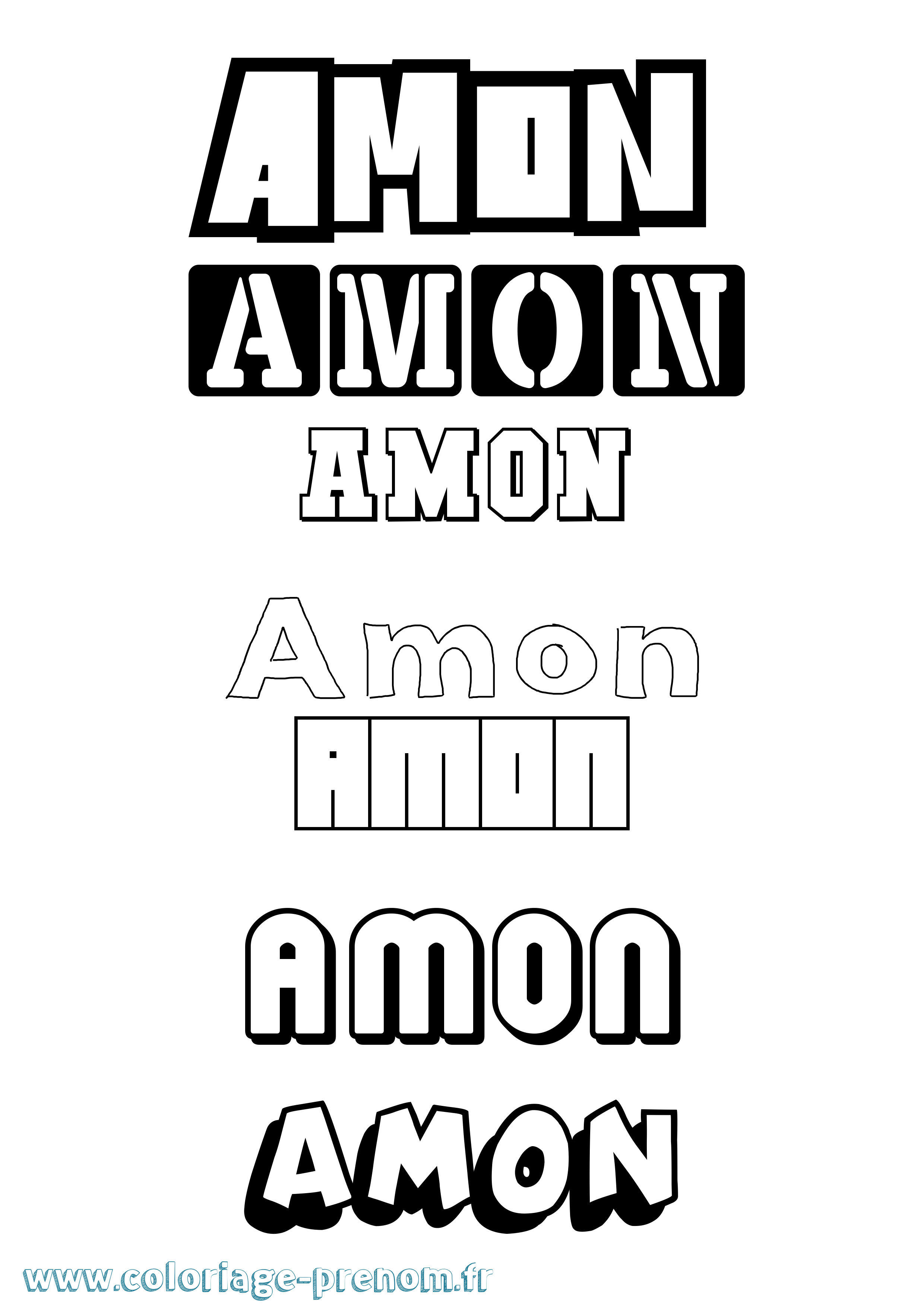 Coloriage Amon Simple Coloriage prénom Amon Simple