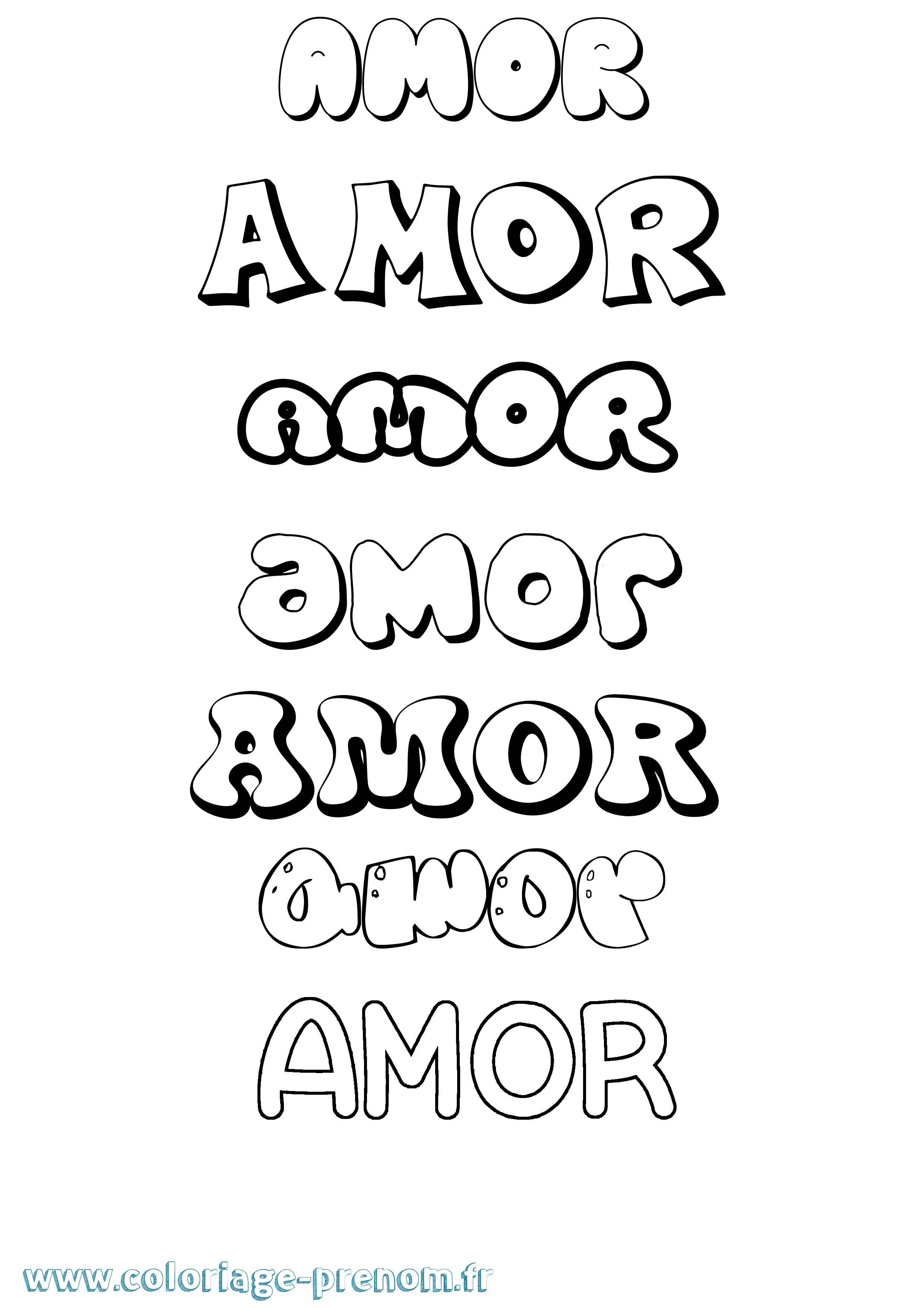 Coloriage Amor Bubble Coloriage prénom Amor Bubble