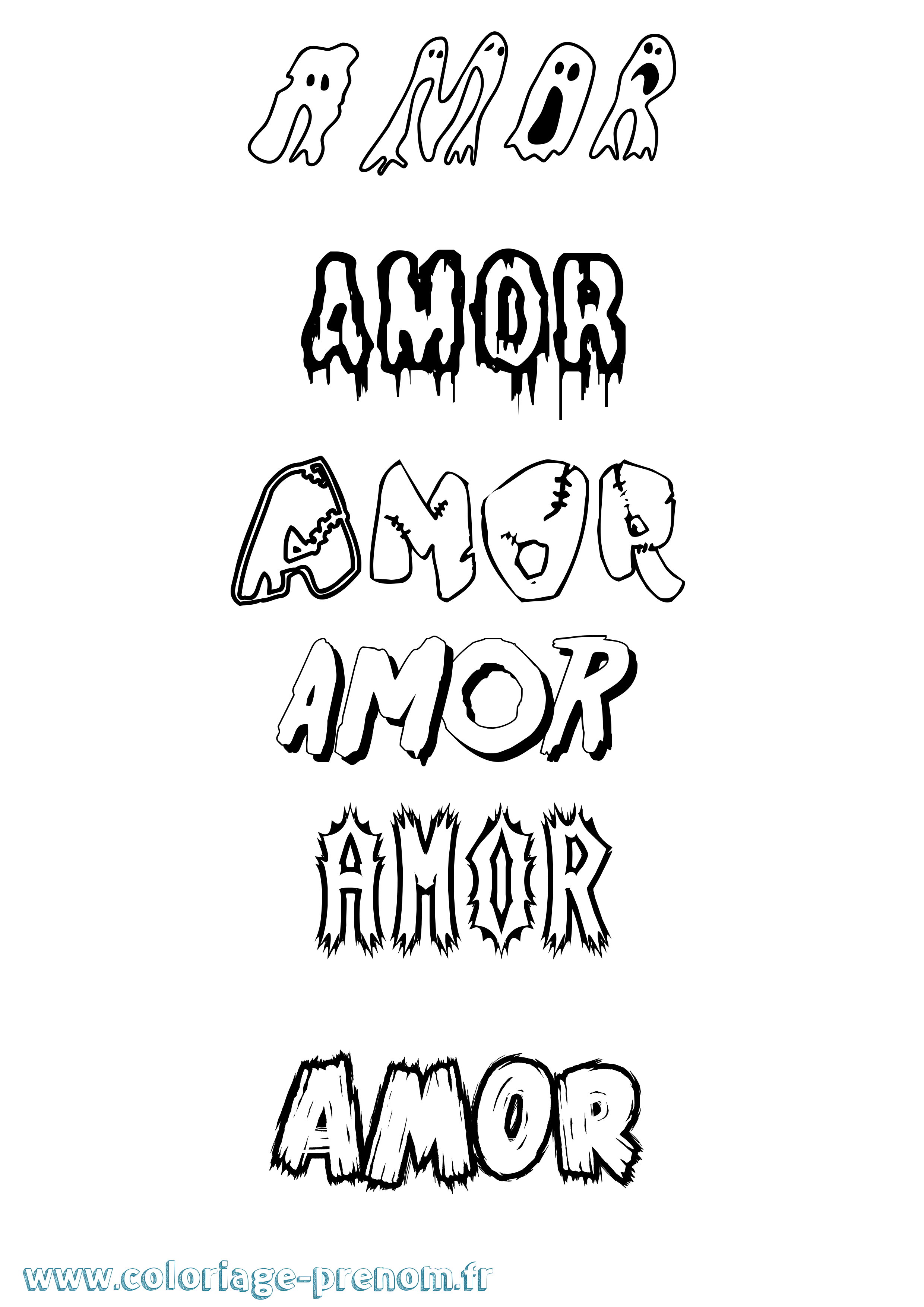 Coloriage Amor Frisson Coloriage prénom Amor Frisson