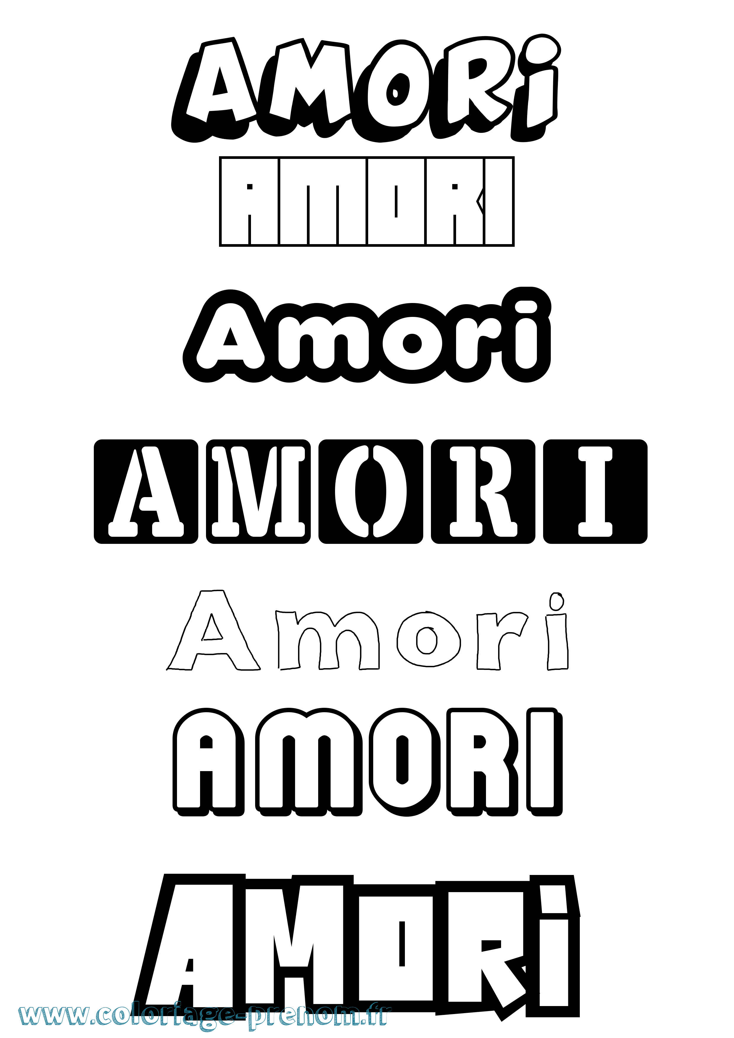 Coloriage prénom Amori Simple