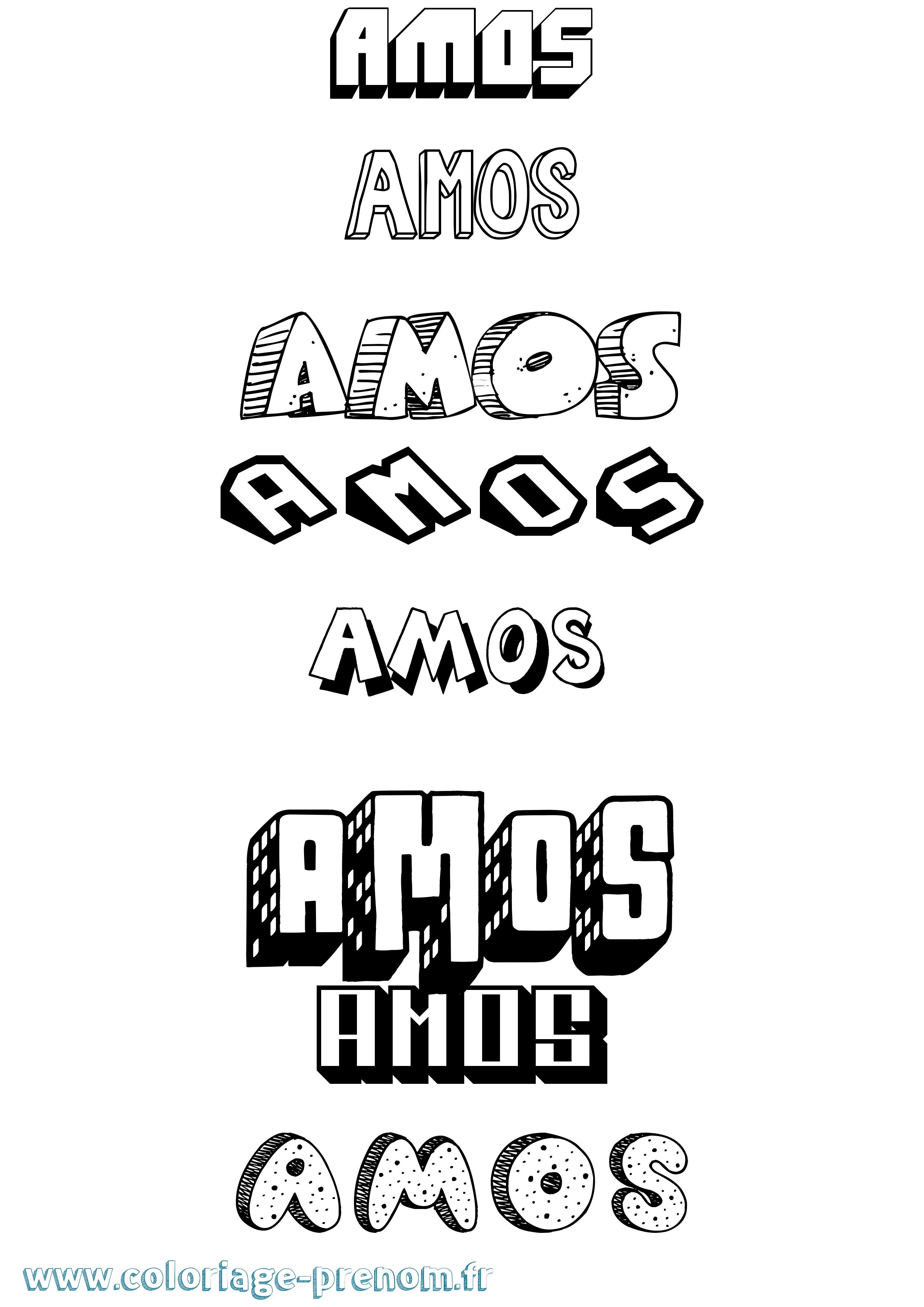 Coloriage prénom Amos