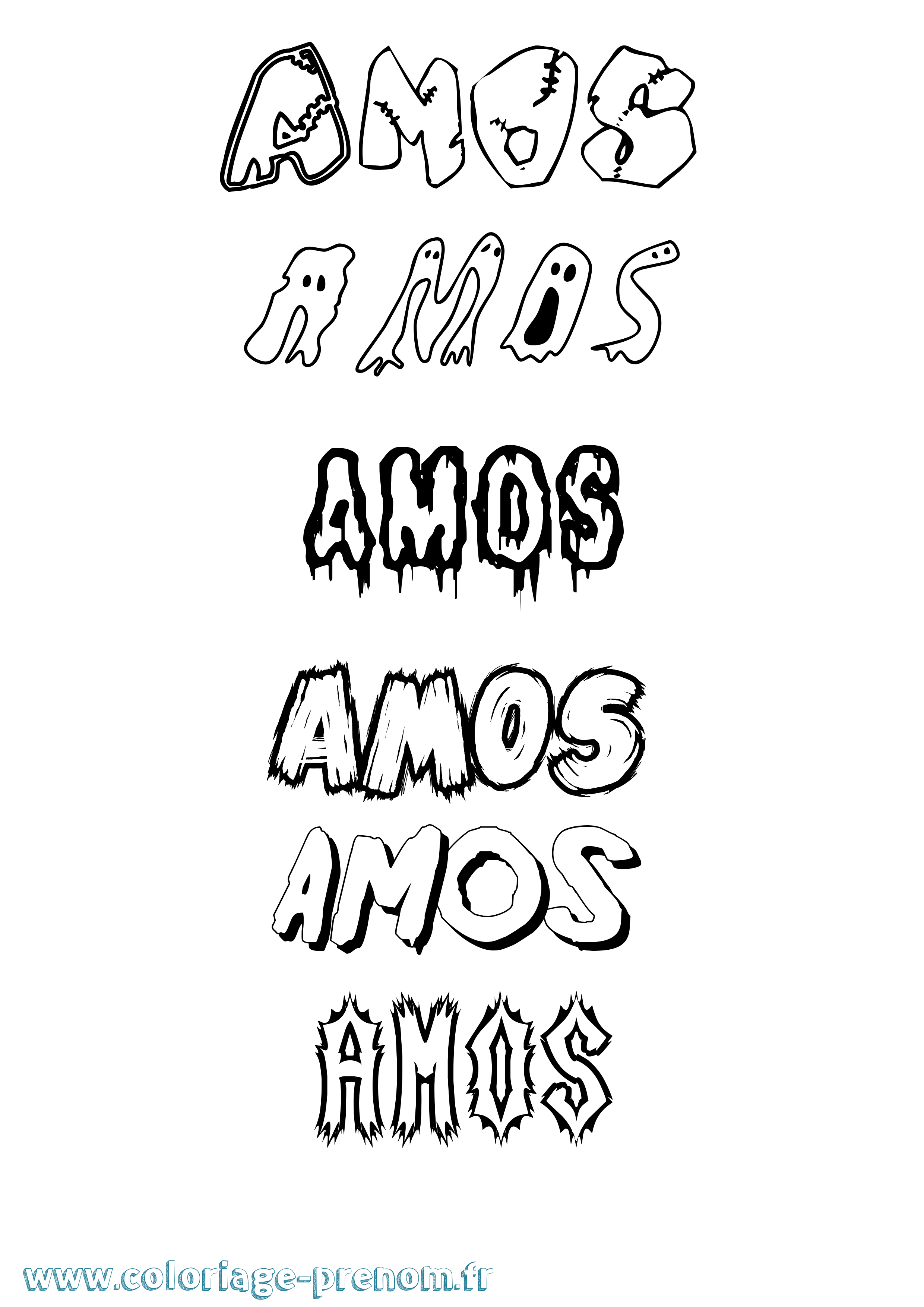 Coloriage prénom Amos