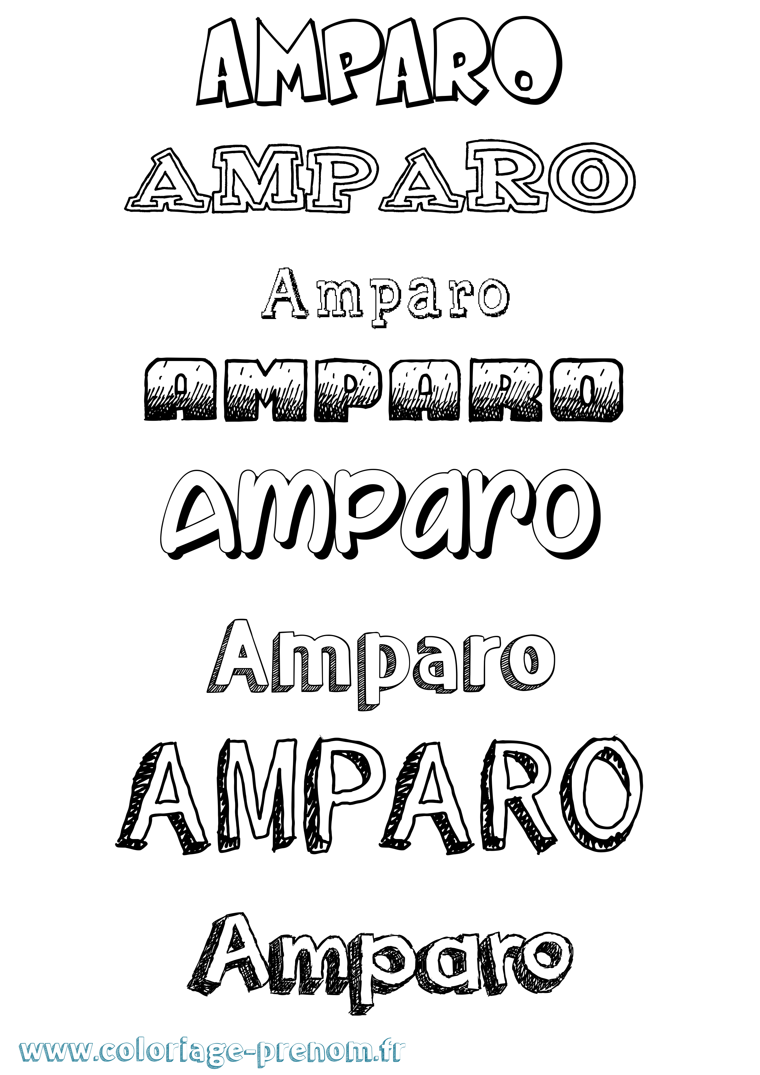 Coloriage Amparo Dessiné Coloriage prénom Amparo Dessiné