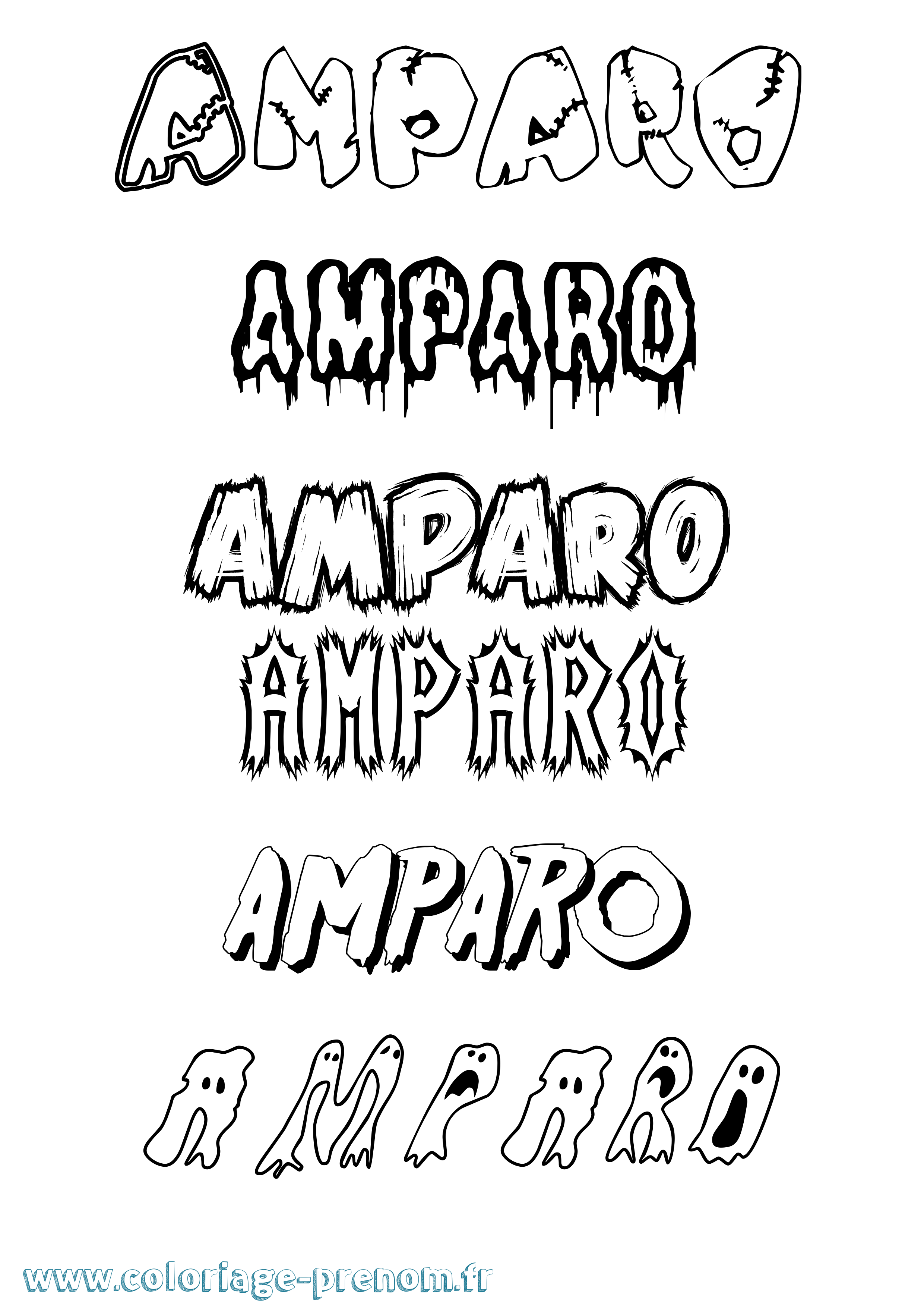 Coloriage Amparo Frisson Coloriage prénom Amparo Frisson
