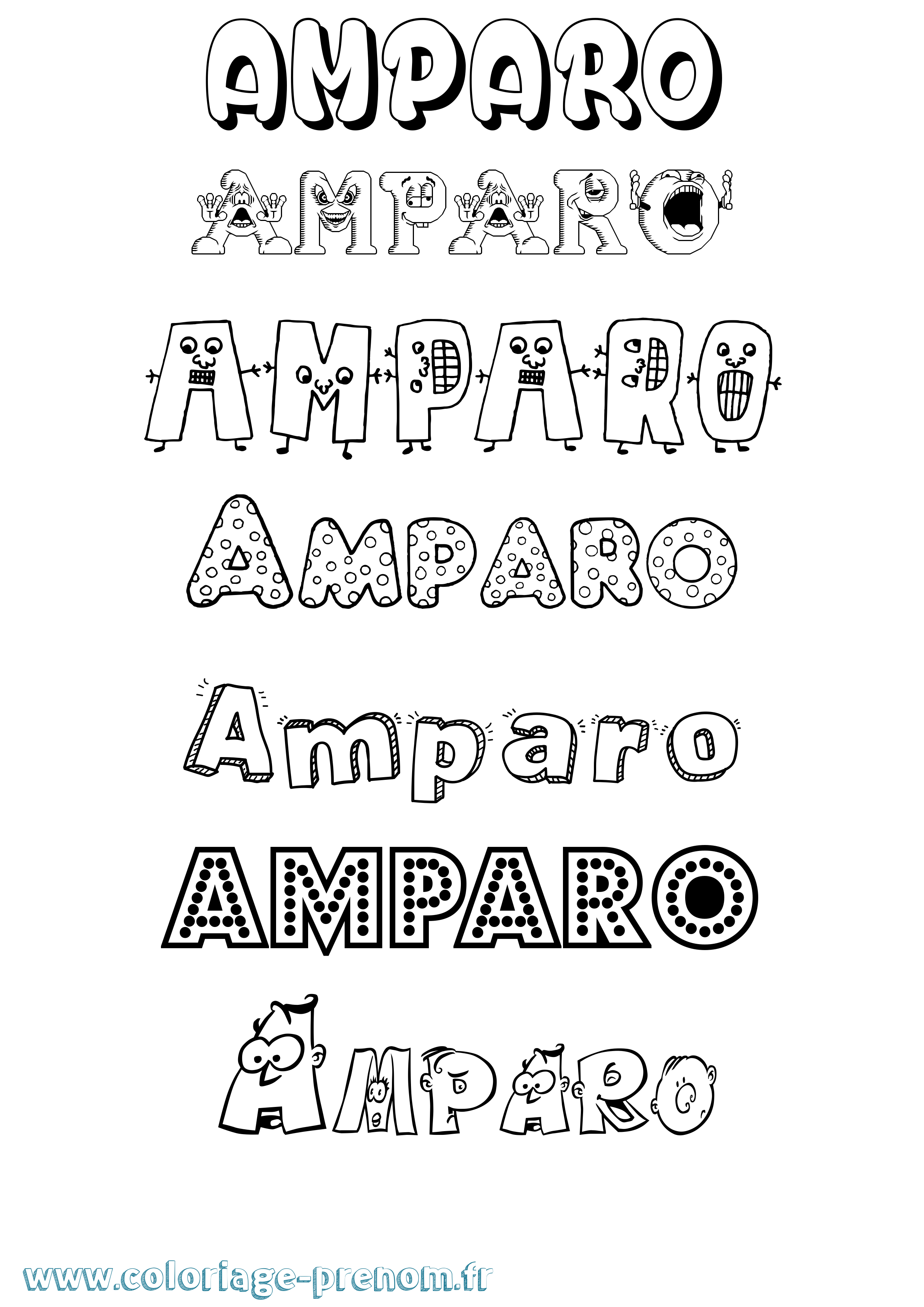Coloriage prénom Amparo Fun