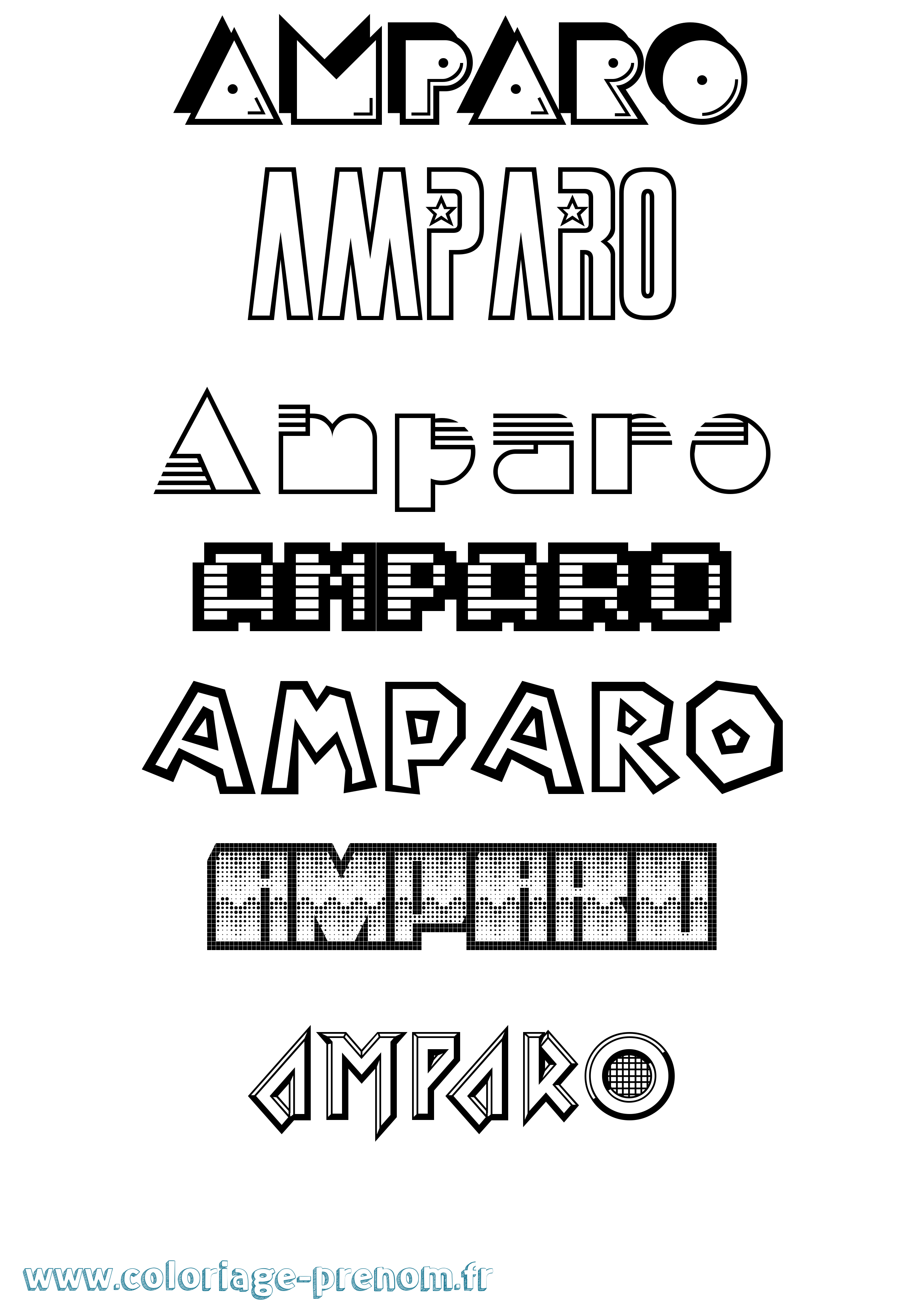 Coloriage prénom Amparo Jeux Vidéos