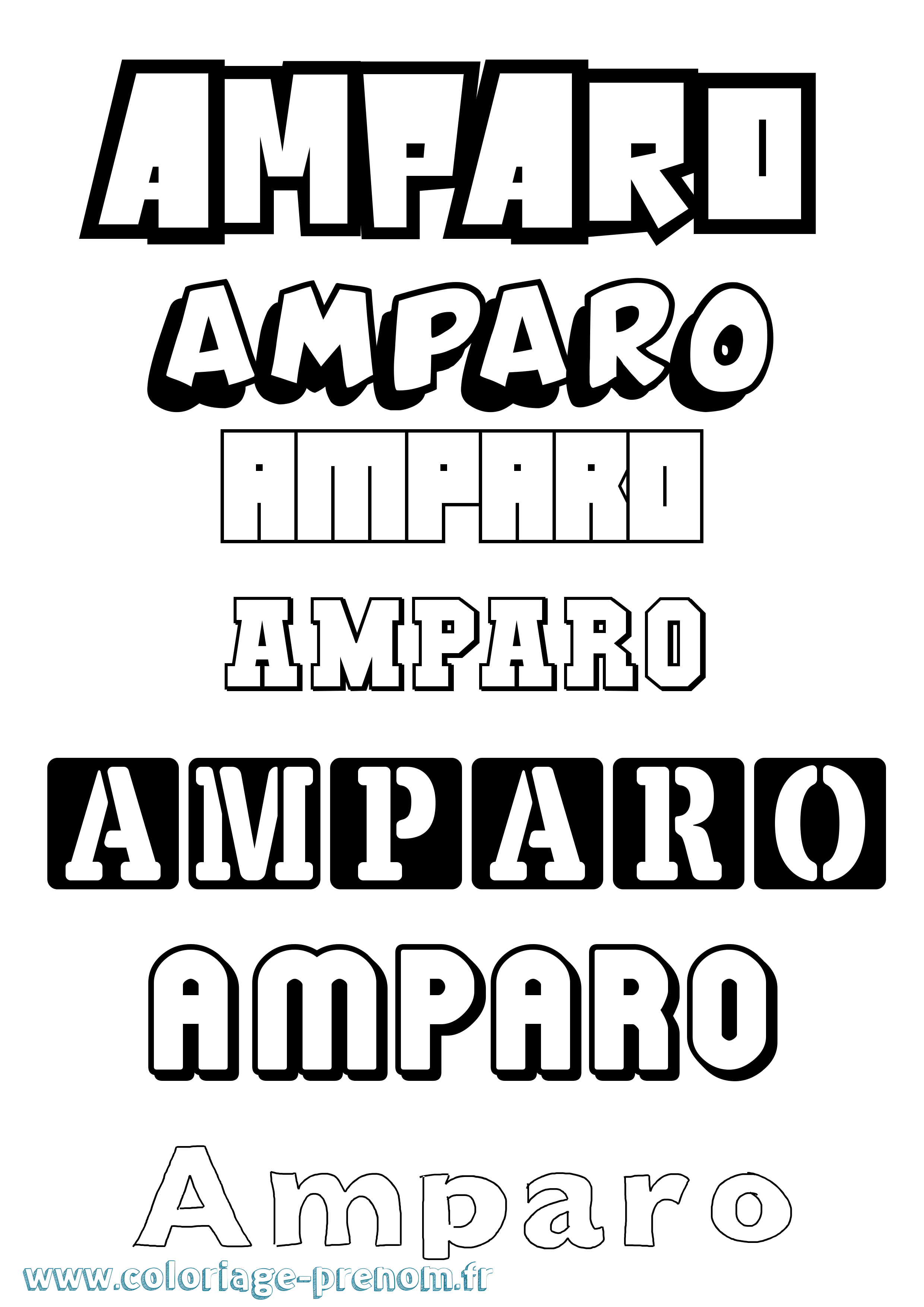 Coloriage prénom Amparo Simple