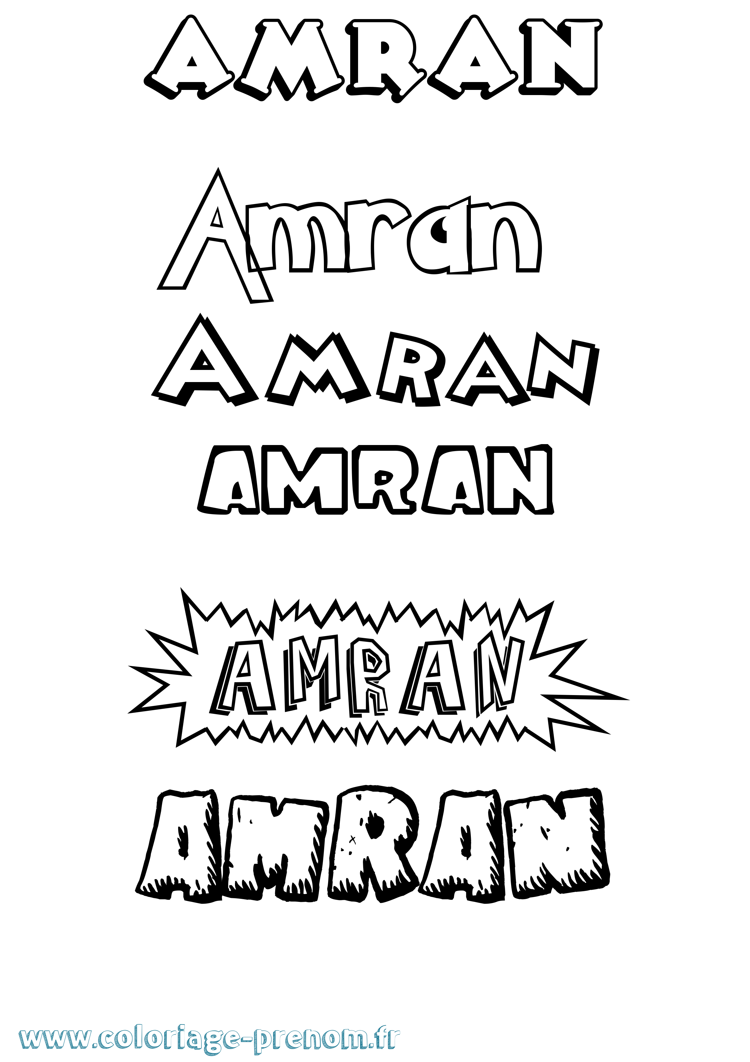 Coloriage Amran Dessin Animé Coloriage prénom Amran Dessin Animé