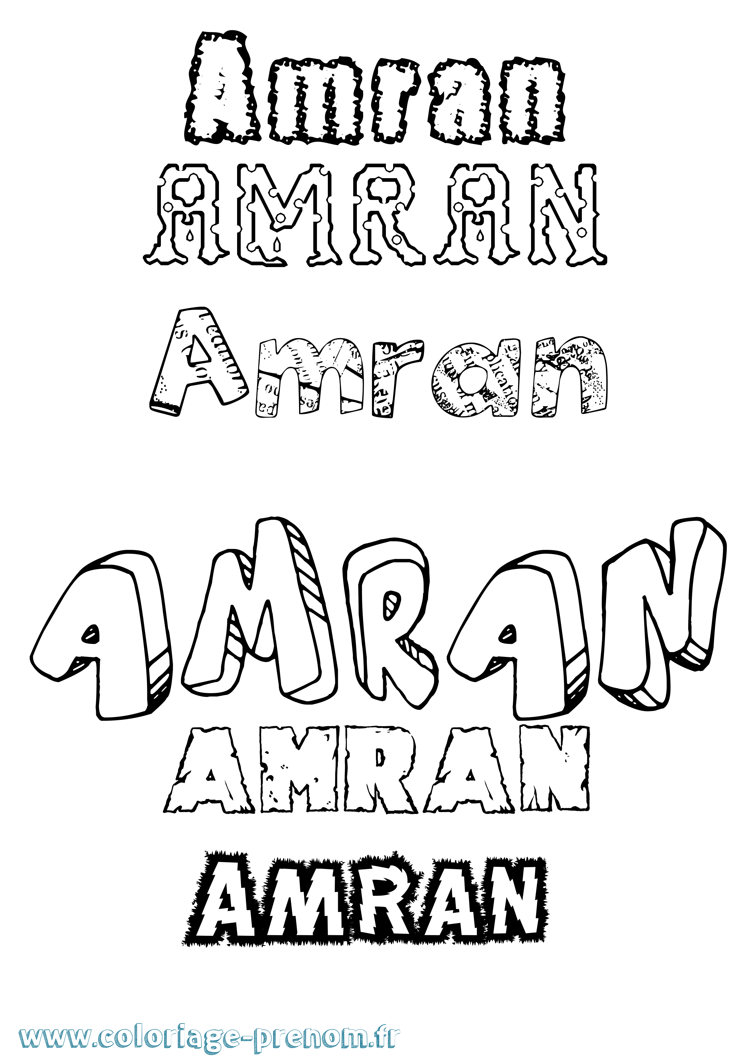 Coloriage Amran Destructuré Coloriage prénom Amran Destructuré