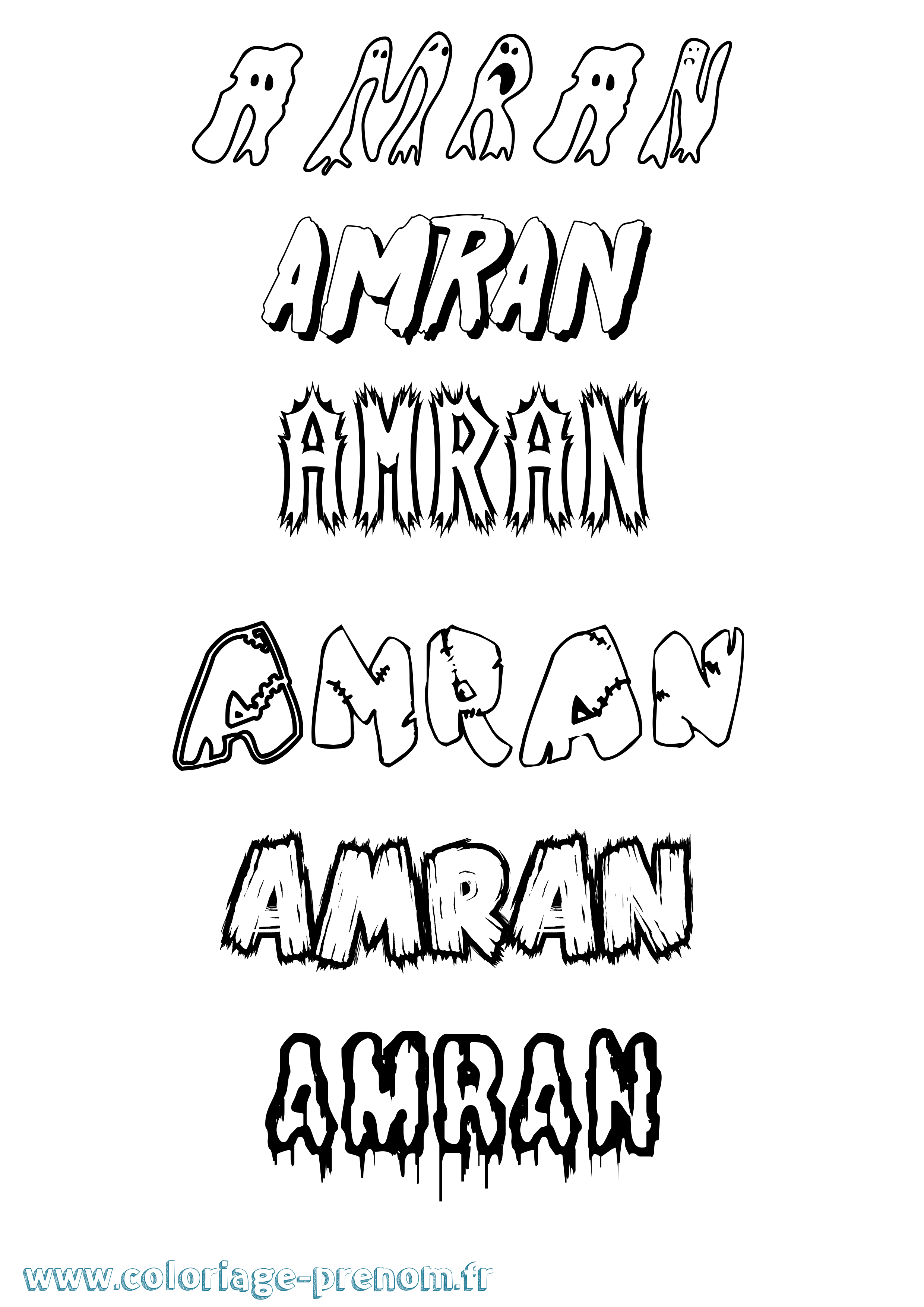 Coloriage Amran Frisson Coloriage prénom Amran Frisson
