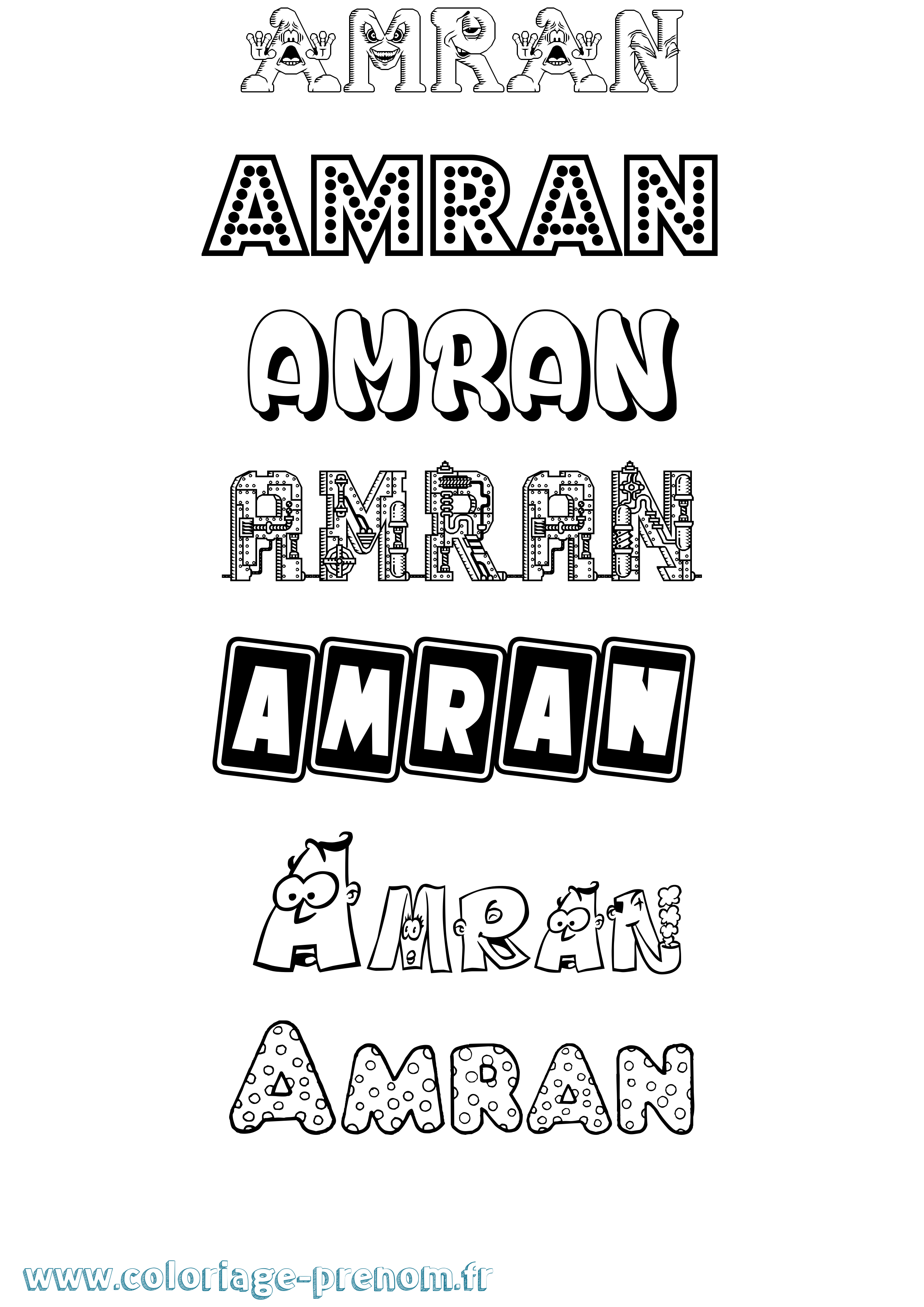 Coloriage Amran Fun Coloriage prénom Amran Fun