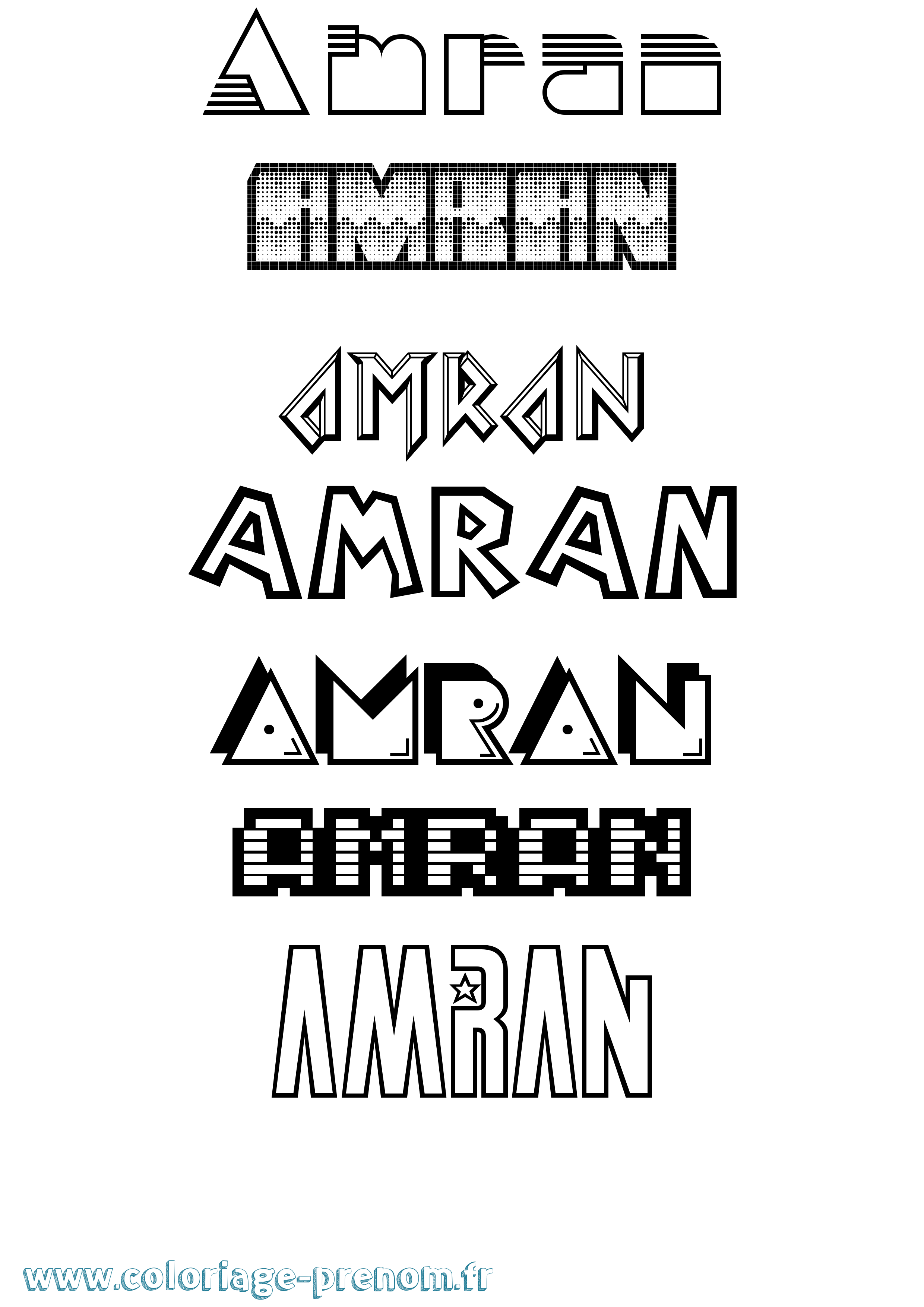 Coloriage Amran Jeux Vidéos Coloriage prénom Amran Jeux Vidéos
